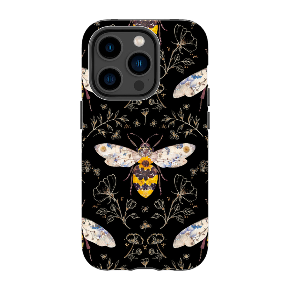 iPhone Tough Case - Midnight Bumble Bee By Helen Ahpornsiri