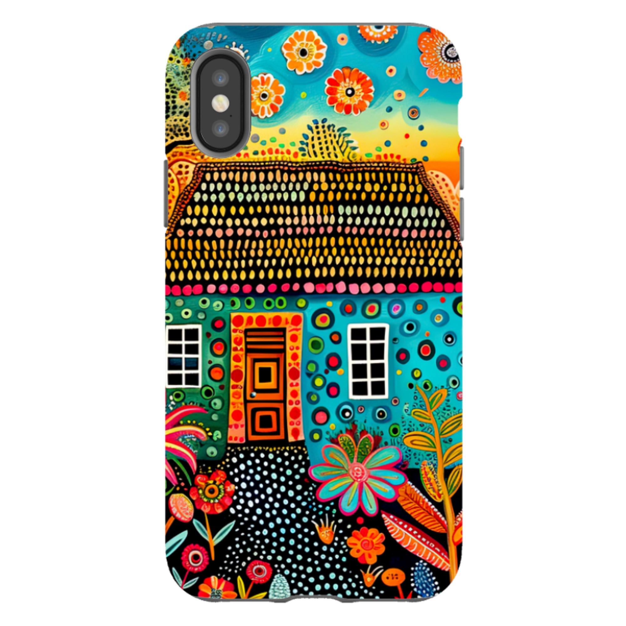 iPhone Case - Folk Art House VII