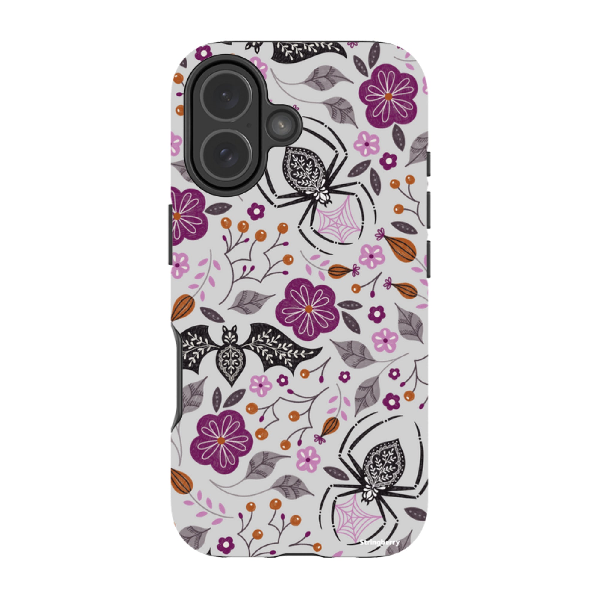 iPhone Tough Case - SpiderBat Grey By Jenny Zemanek
