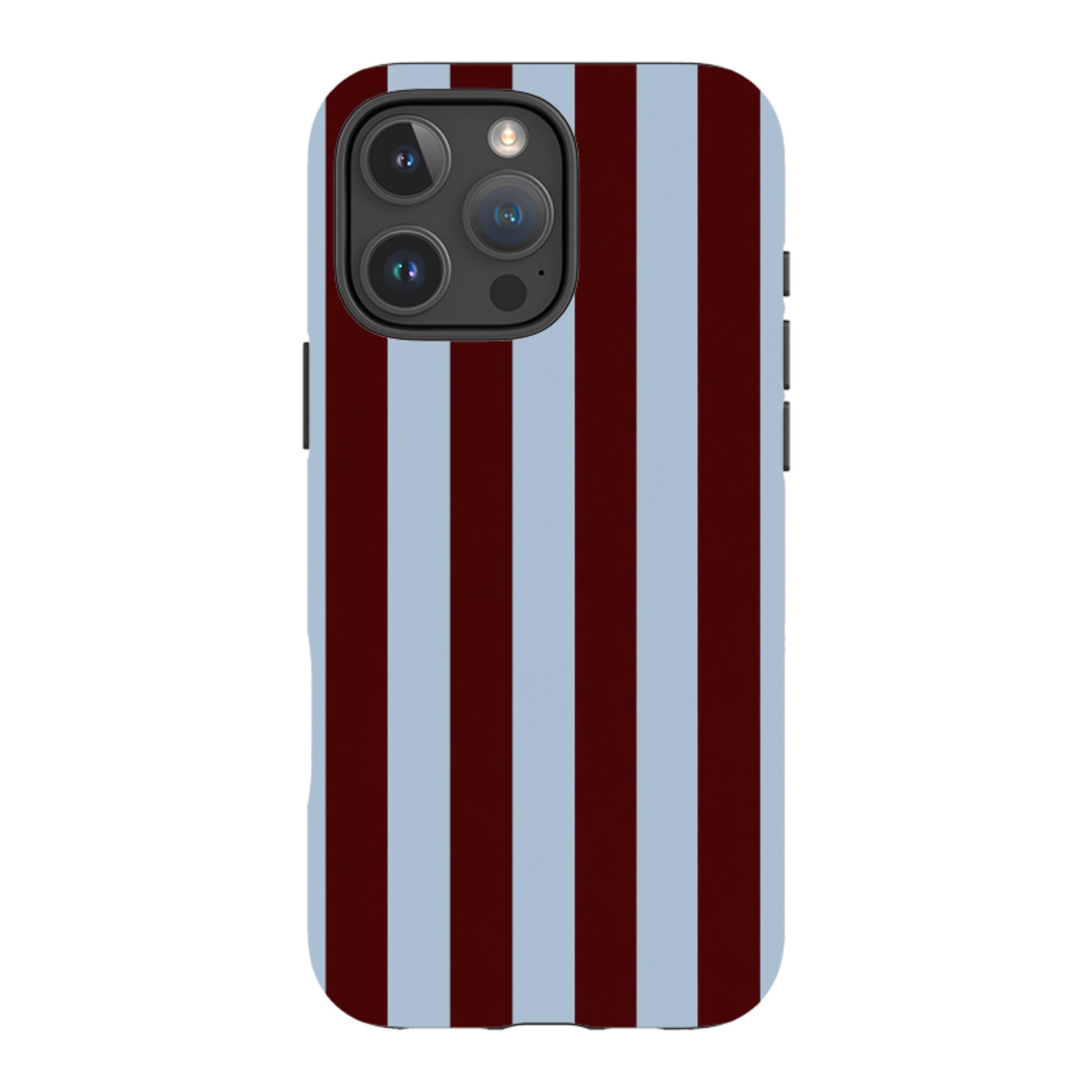 iPhone Tough Case - Claret & Sky Blue Stripe