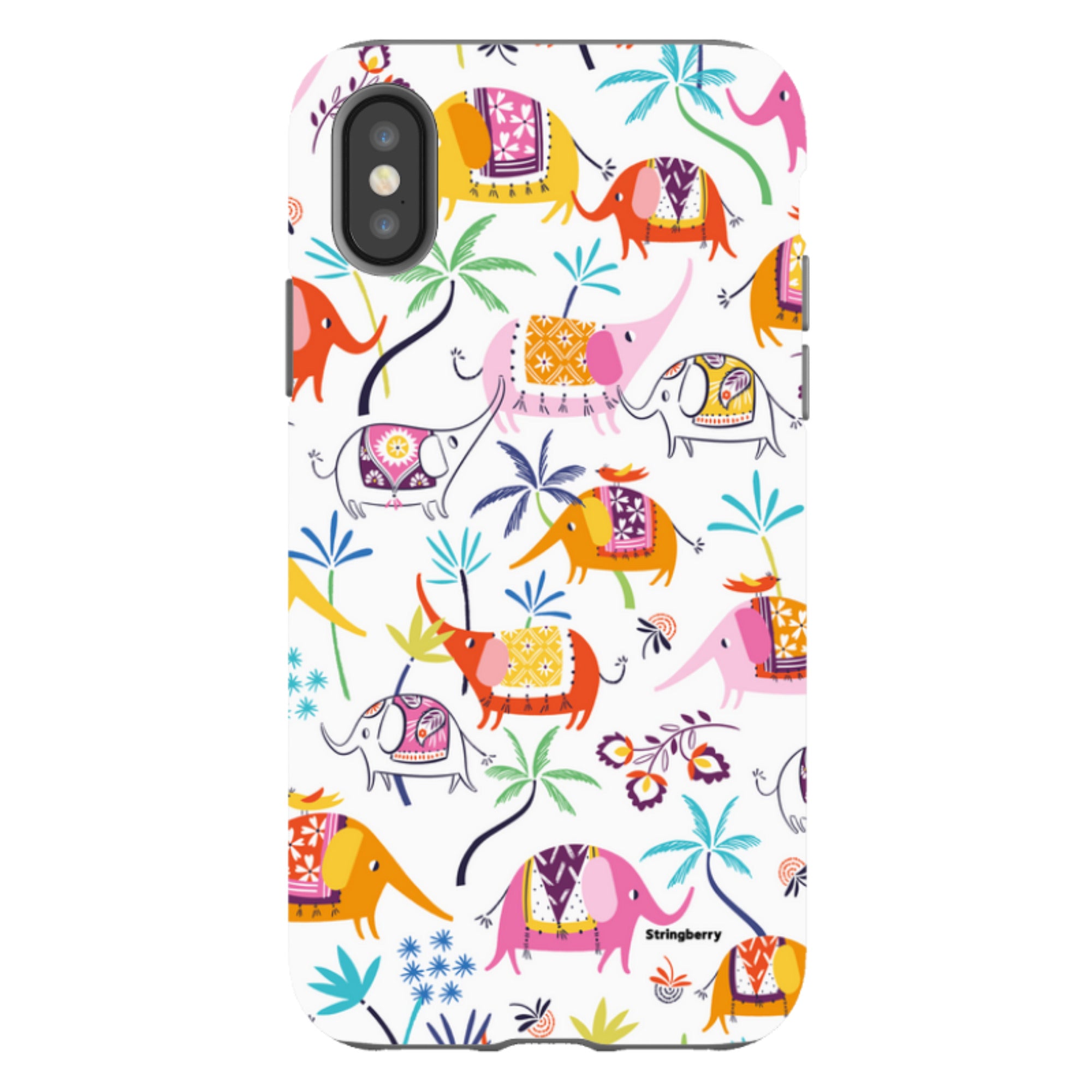 iPhone Tough Case - Elephants And Trees By Ali Brookes