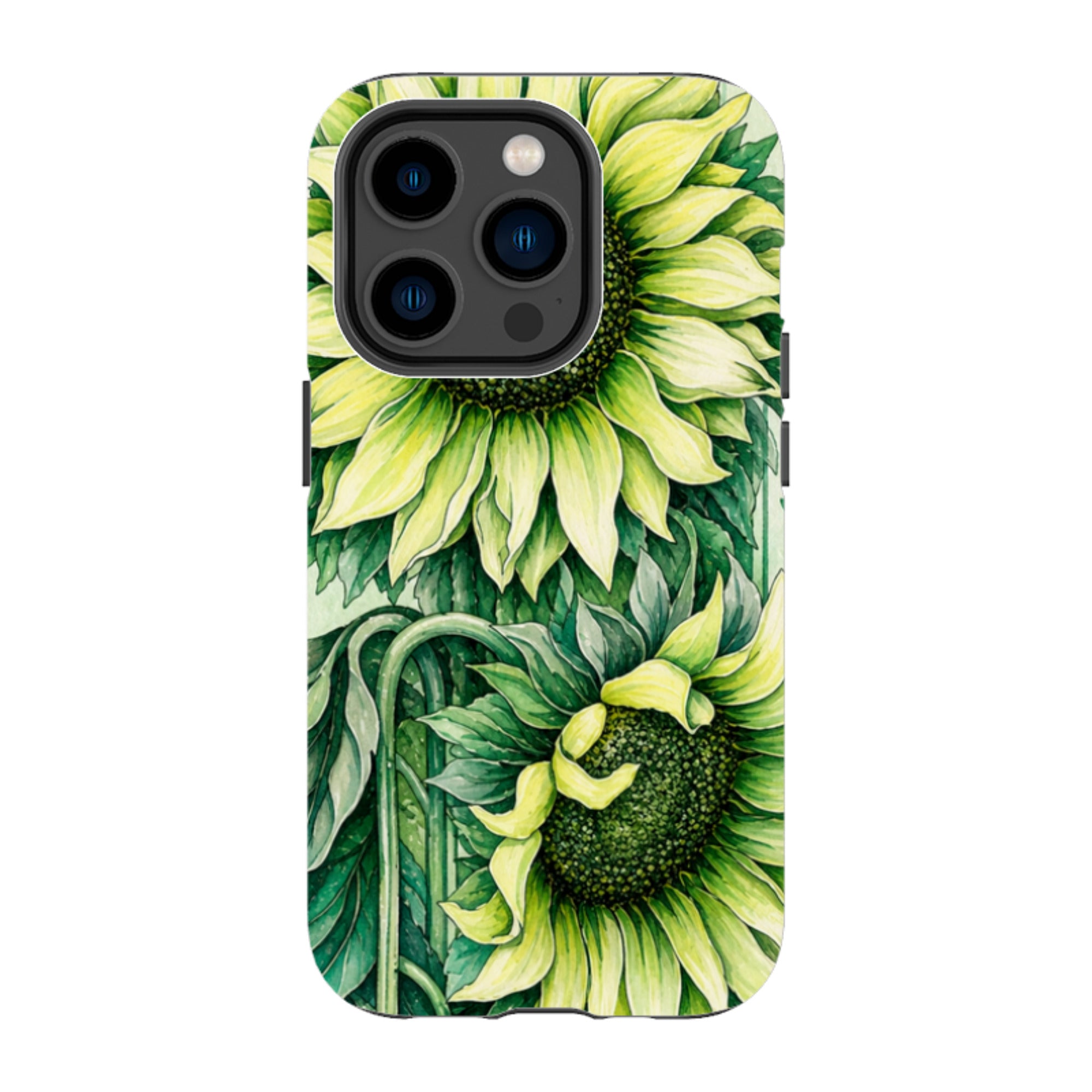 iPhone Tough Case - Sage Green Sunflower