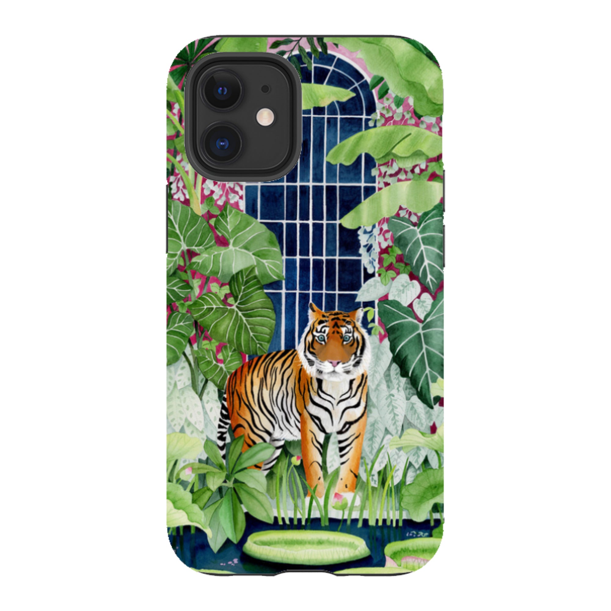 iPhone Tough Case - Green House Tiger By Bex Parkin