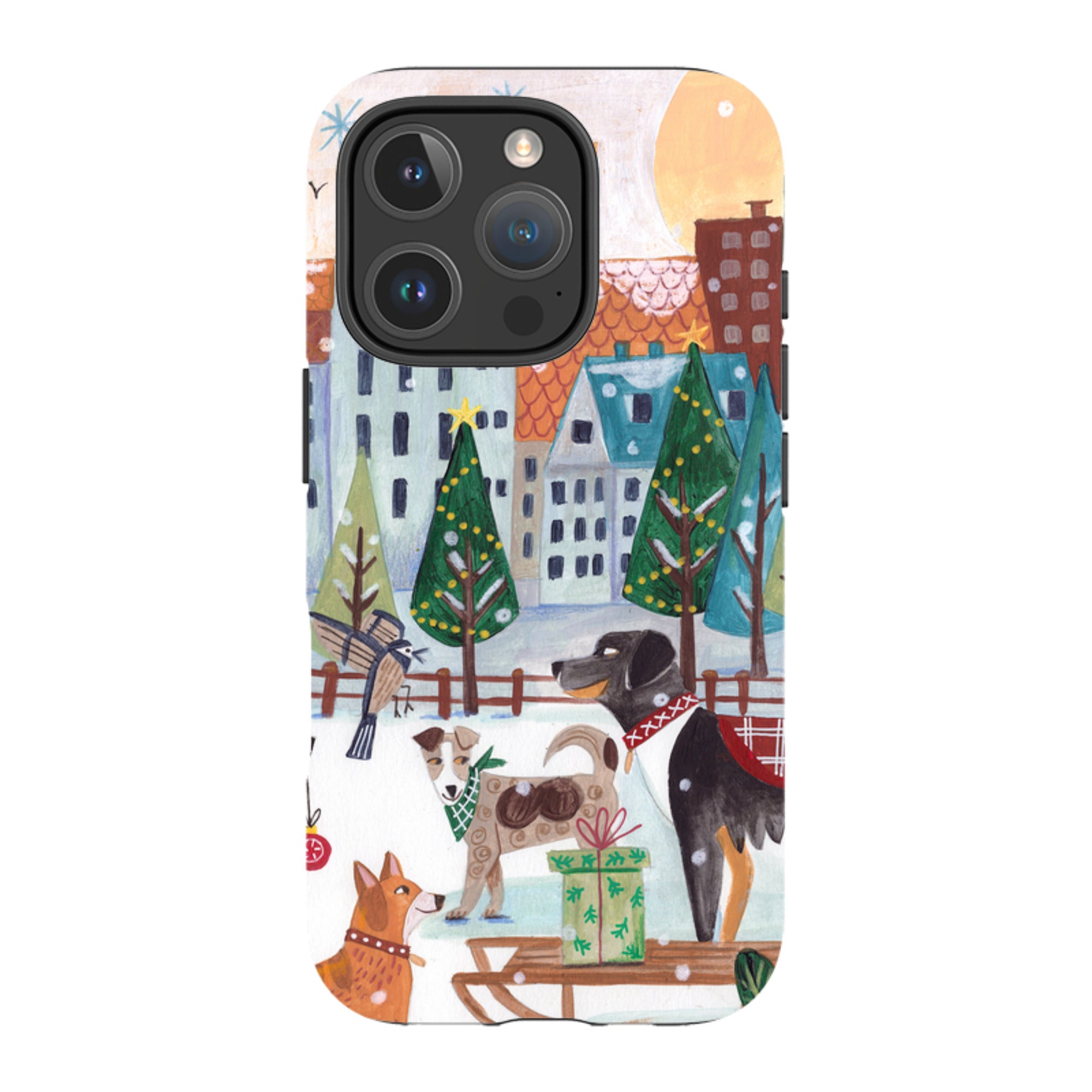 iPhone Tough Case - Christmas Dogs By Caroline Bonne Muller