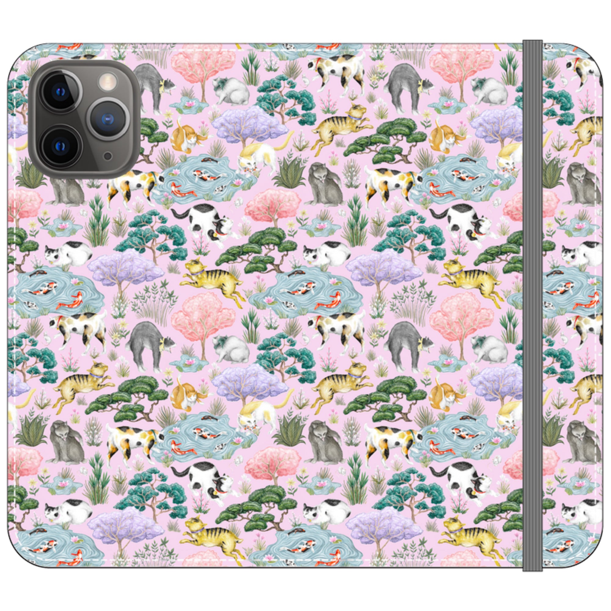Cat Garden Wallet Case By Catherine Rowe