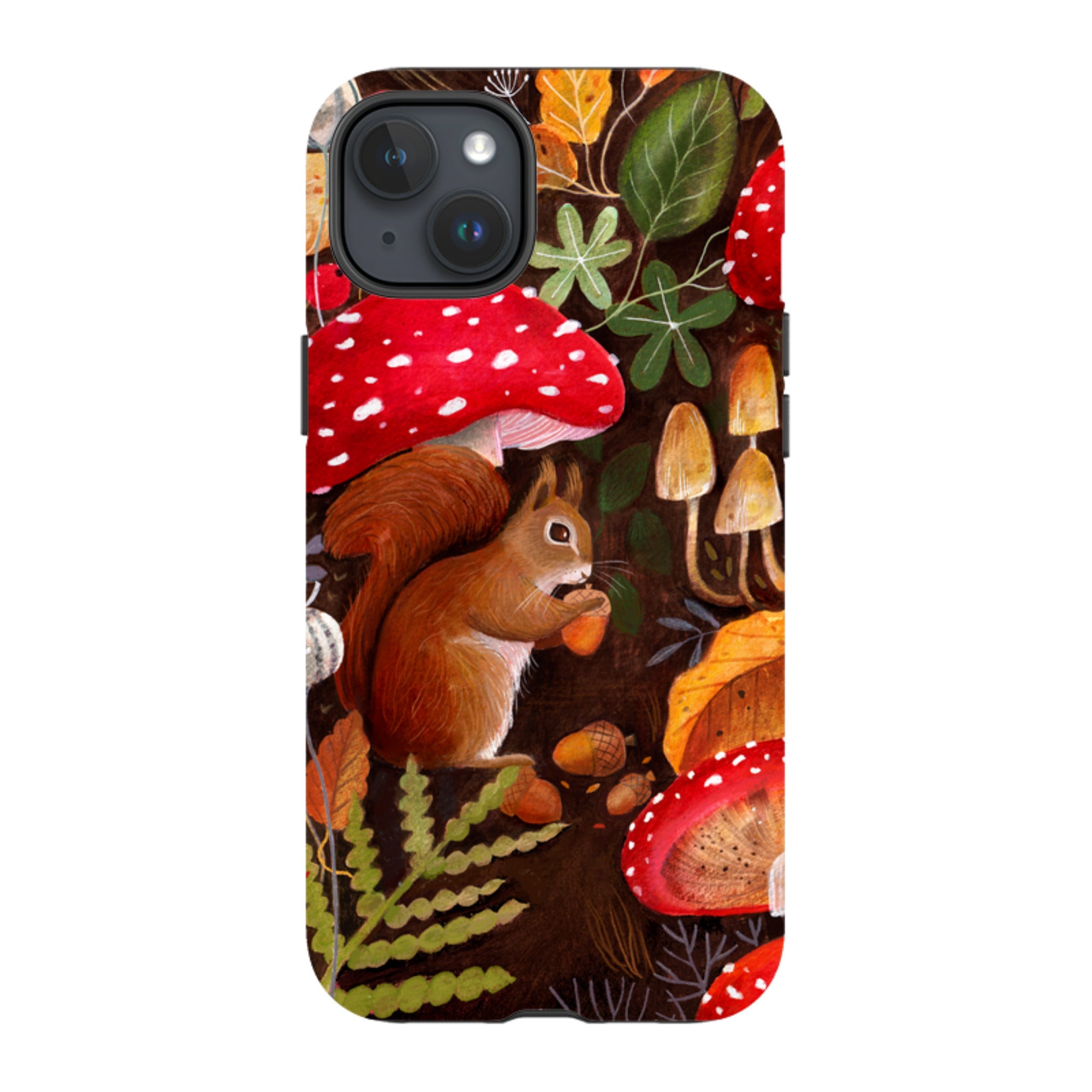 iPhone Tough Case - Squirrel Mushrooms By Bex Parkin