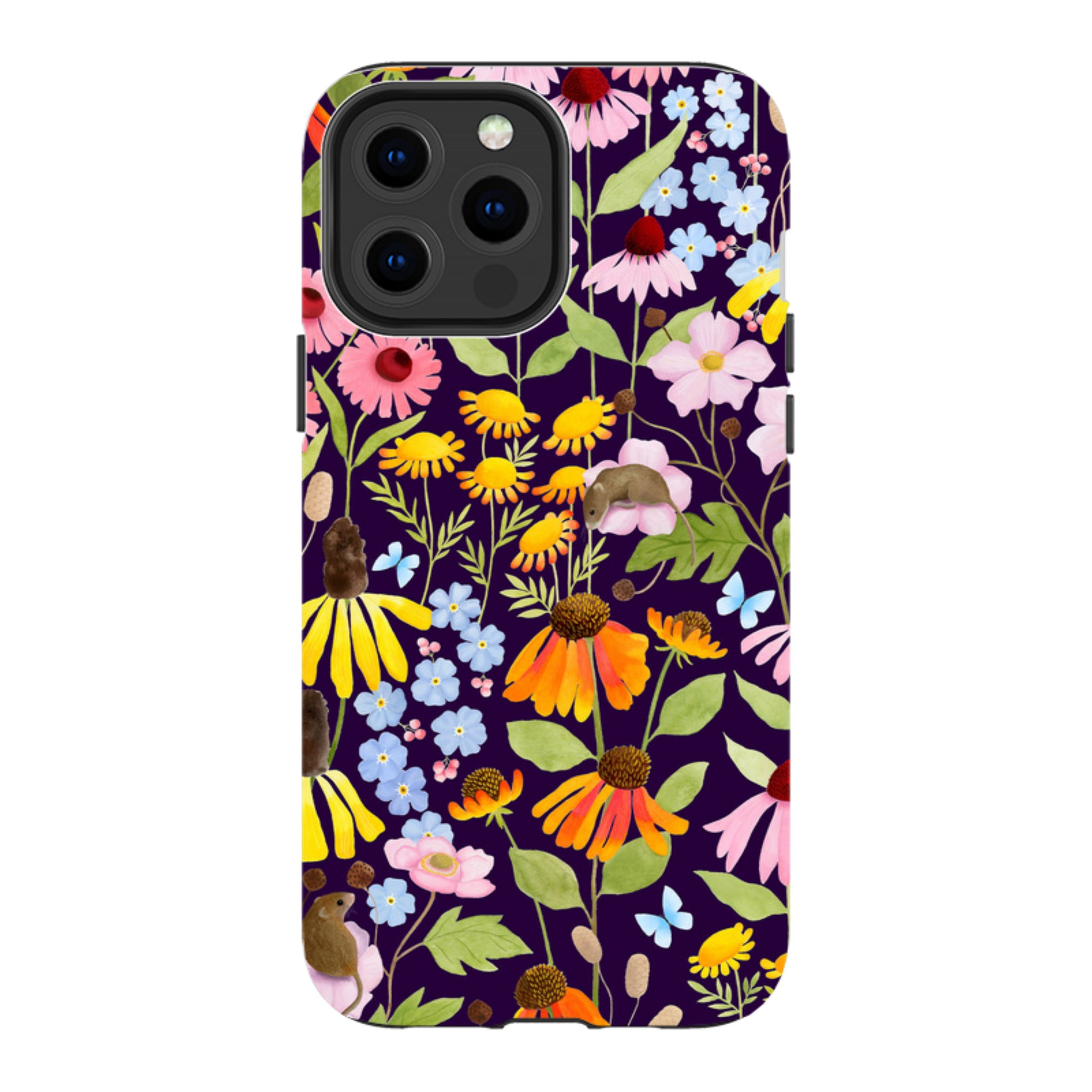 iPhone Tough Case - Mice And Wildflowers By Bex Parkin