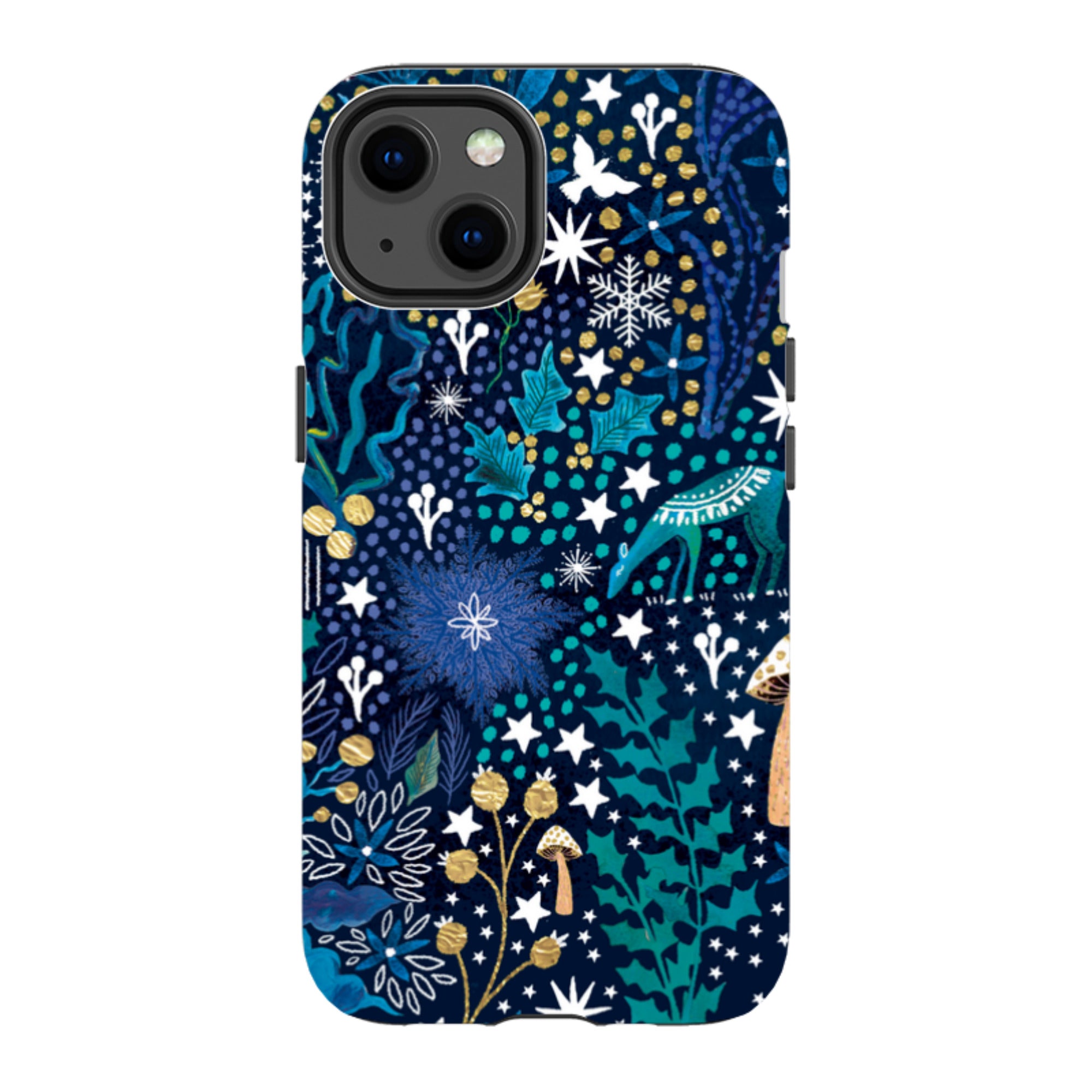iPhone MagSafe Tough Case - Winter Flowers Teal By Emma Frances Grant