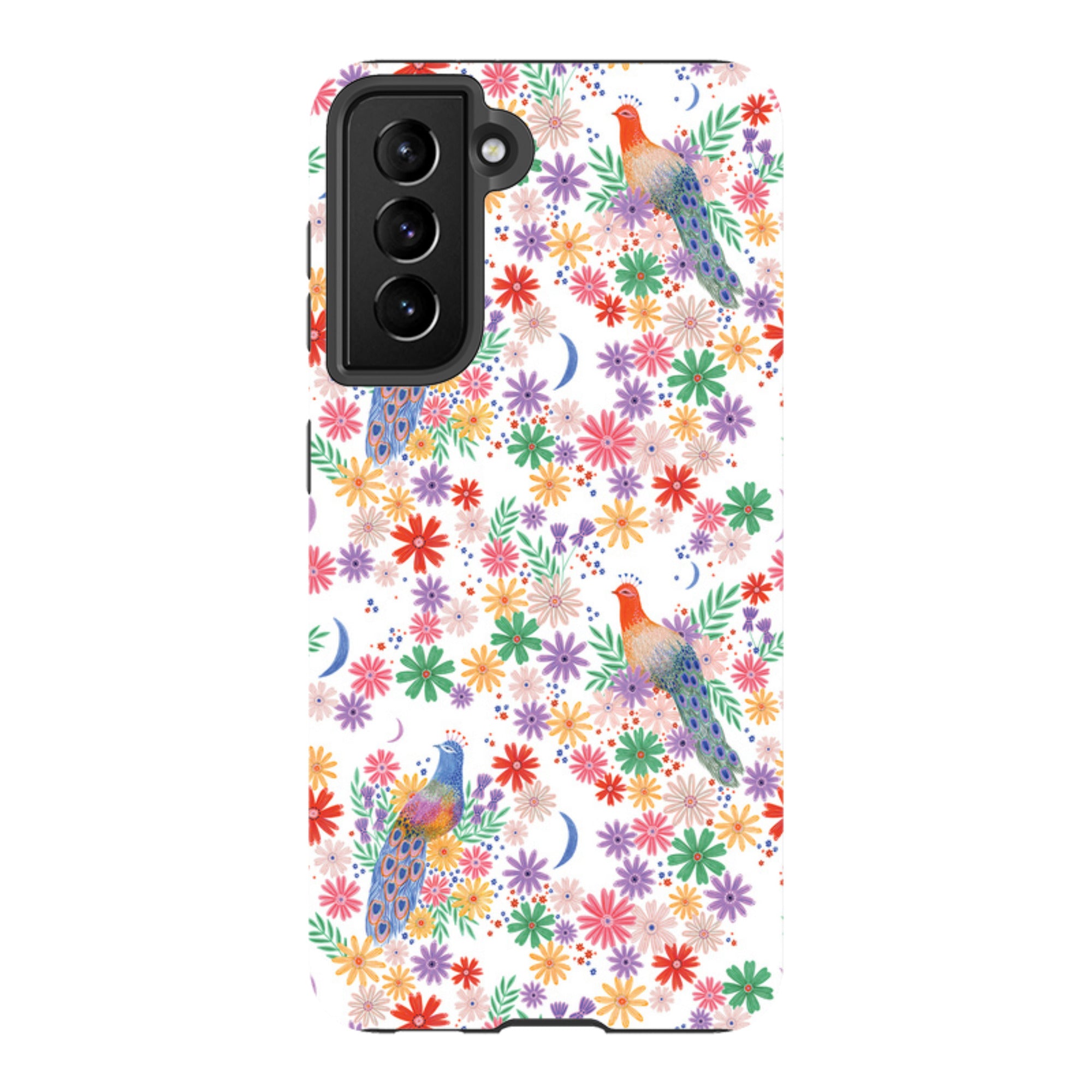 Samsung Tough Case - Peacock Pattern White By Lee Foster Wilson