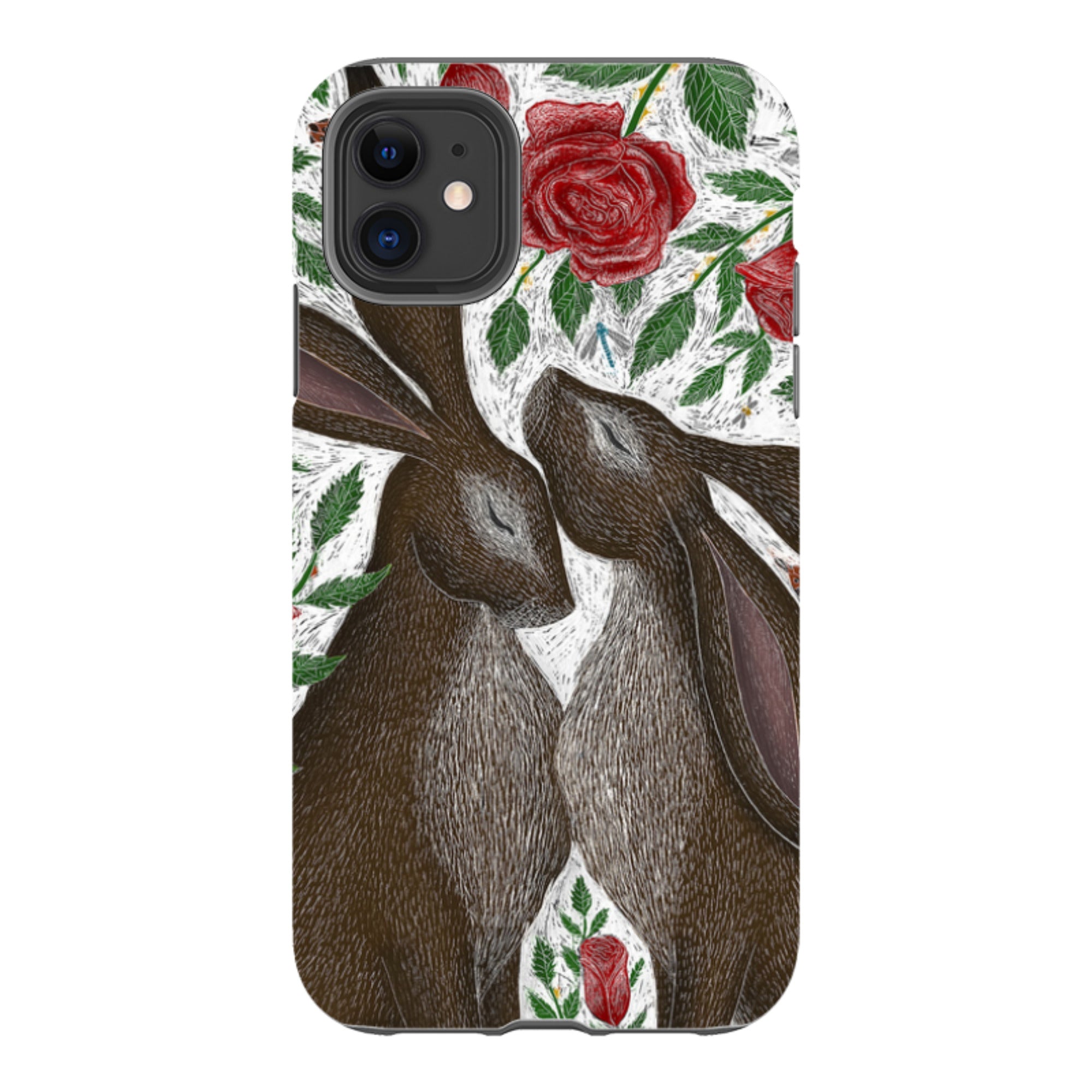 iPhone Tough Case - Hares And Red Roses By Catherine Rowe
