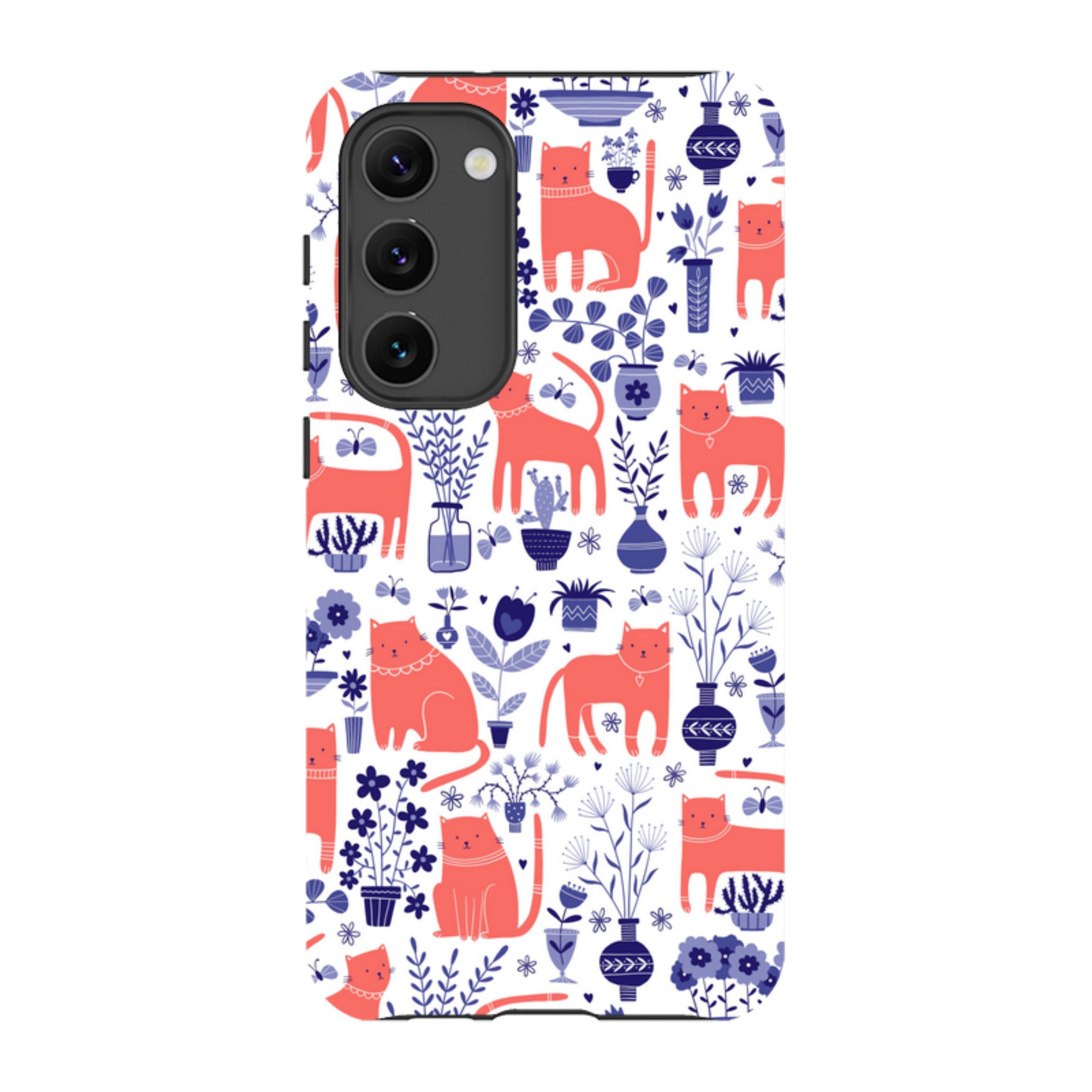 Samsung Tough Case - Coral Cats By Suzy Taylor