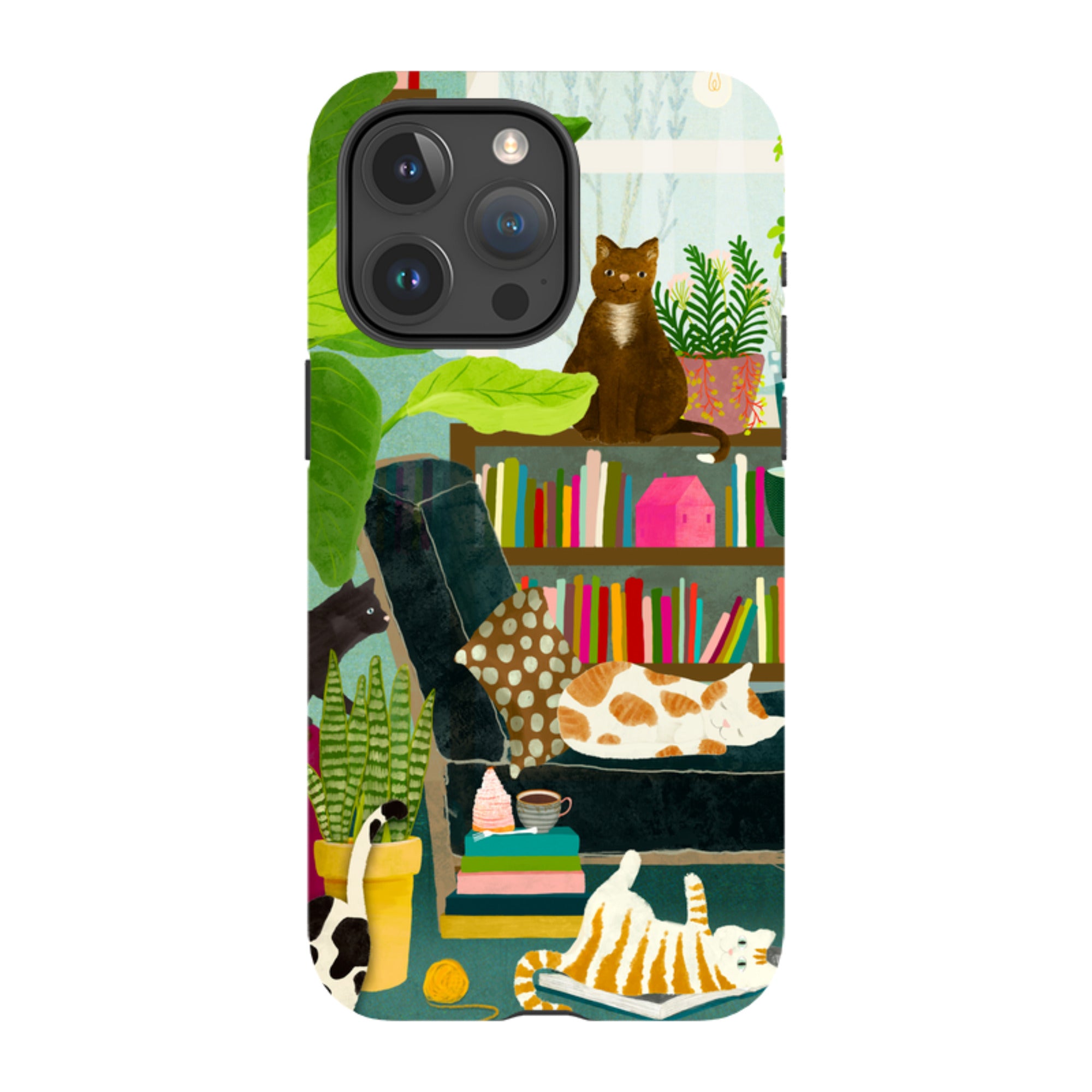 iPhone Tough Case - Cat Library By Katherine Quinn