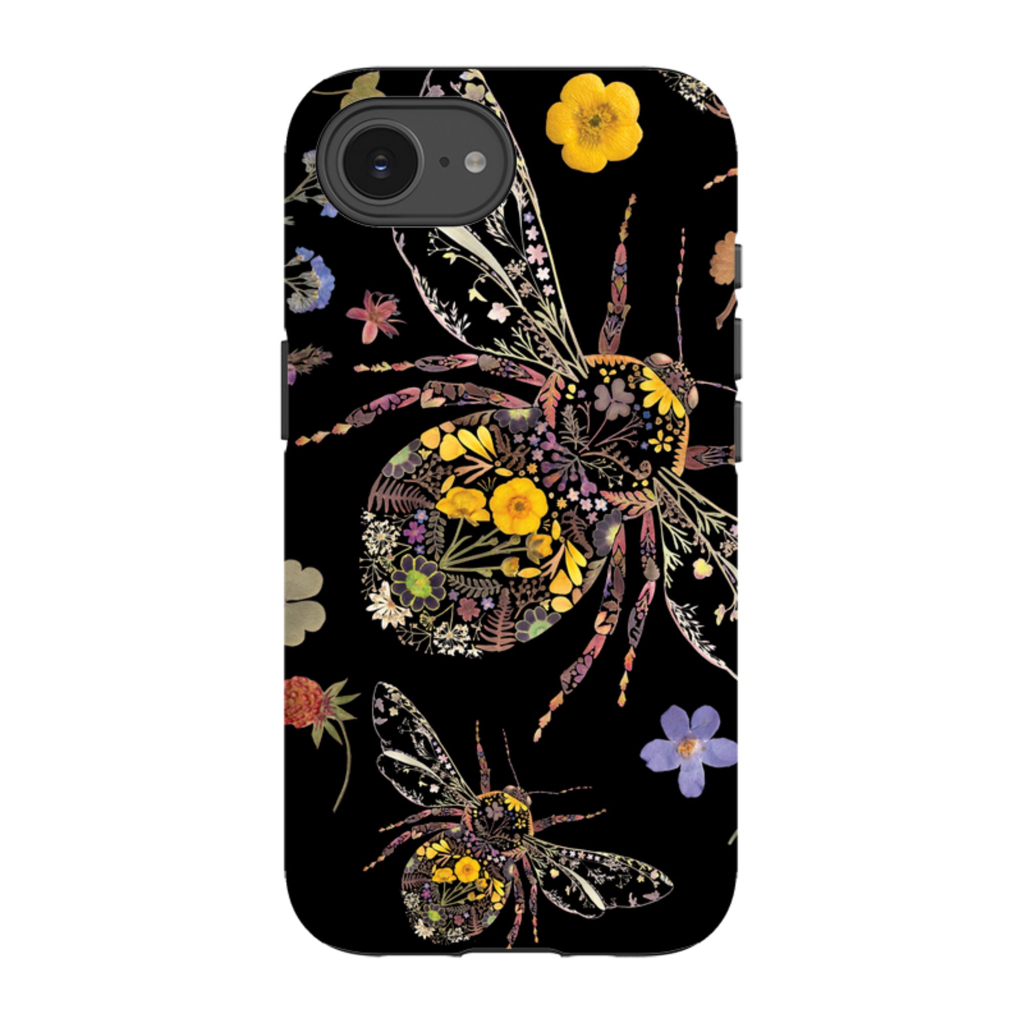 iPhone Tough Case - Floral Bumble Bees By Helen Ahpornsiri