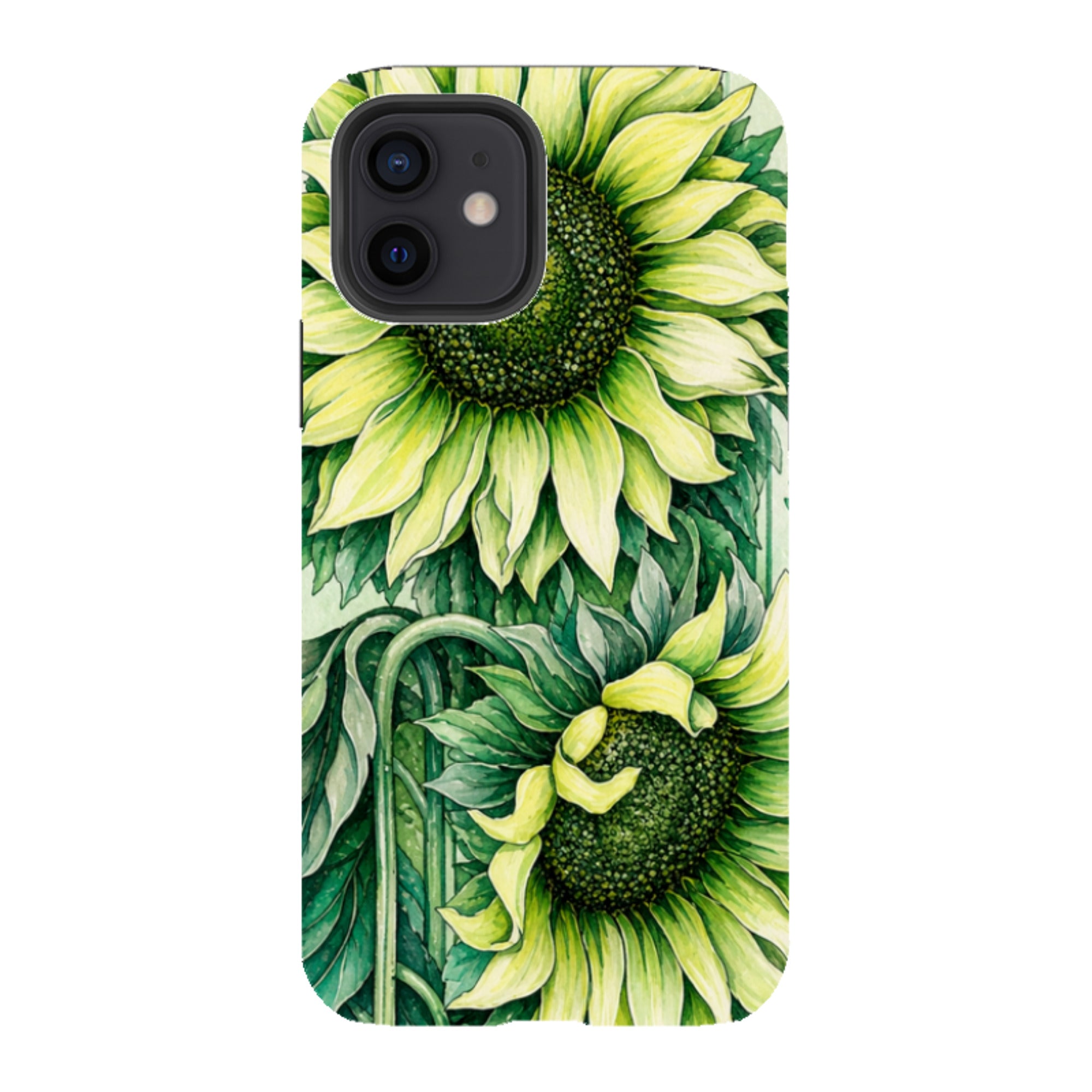 iPhone Tough Case - Sage Green Sunflower