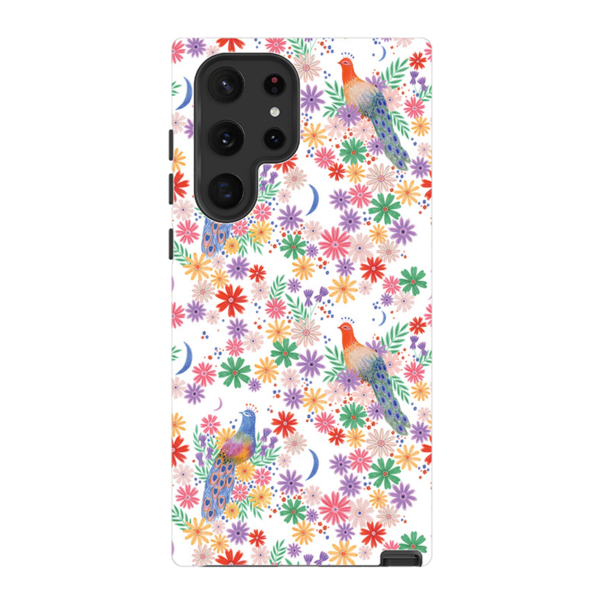 Samsung Tough Case - Peacock Pattern White By Lee Foster Wilson