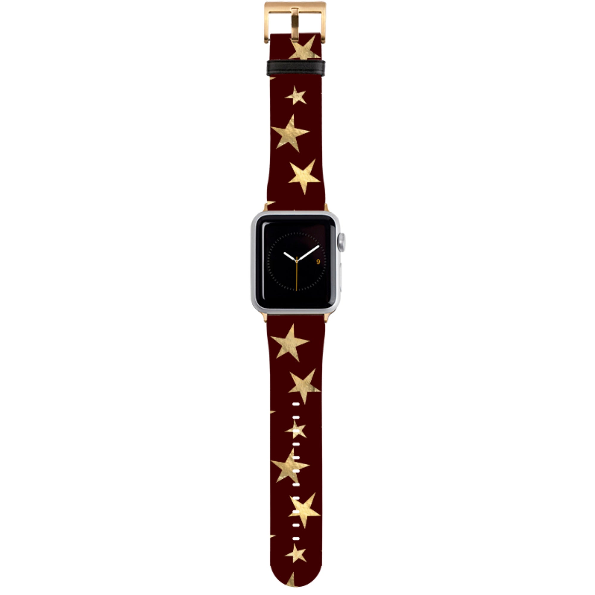 Brown and Gold Stars Apple Watch Strap