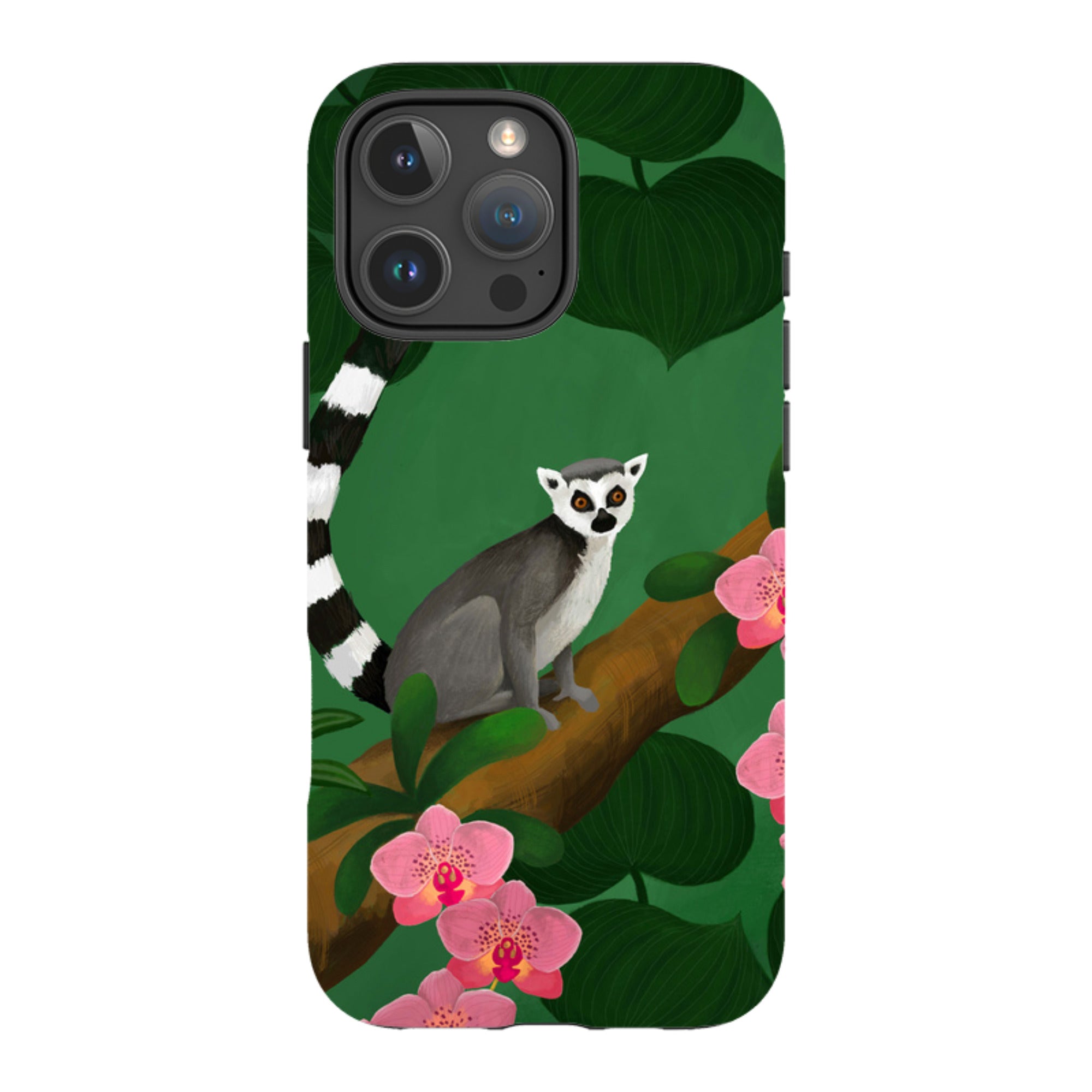 iPhone Tough Case - Lemur And Orchids By Bex Parkin