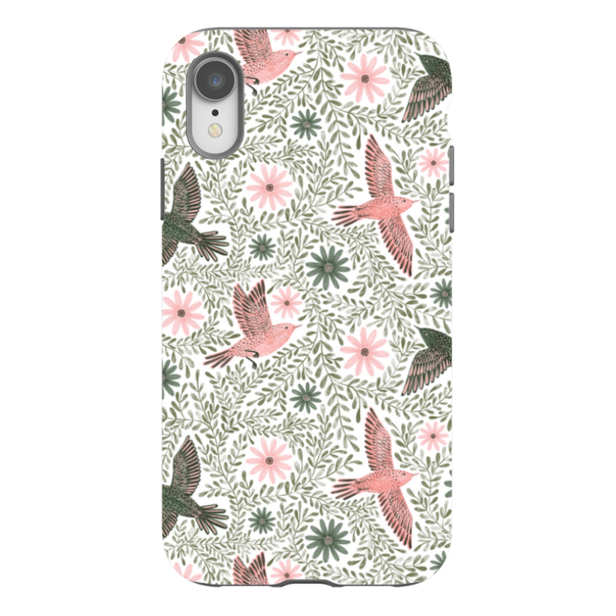 iPhone Tough Case - Bird Pattern Green By Lee Foster Wilson