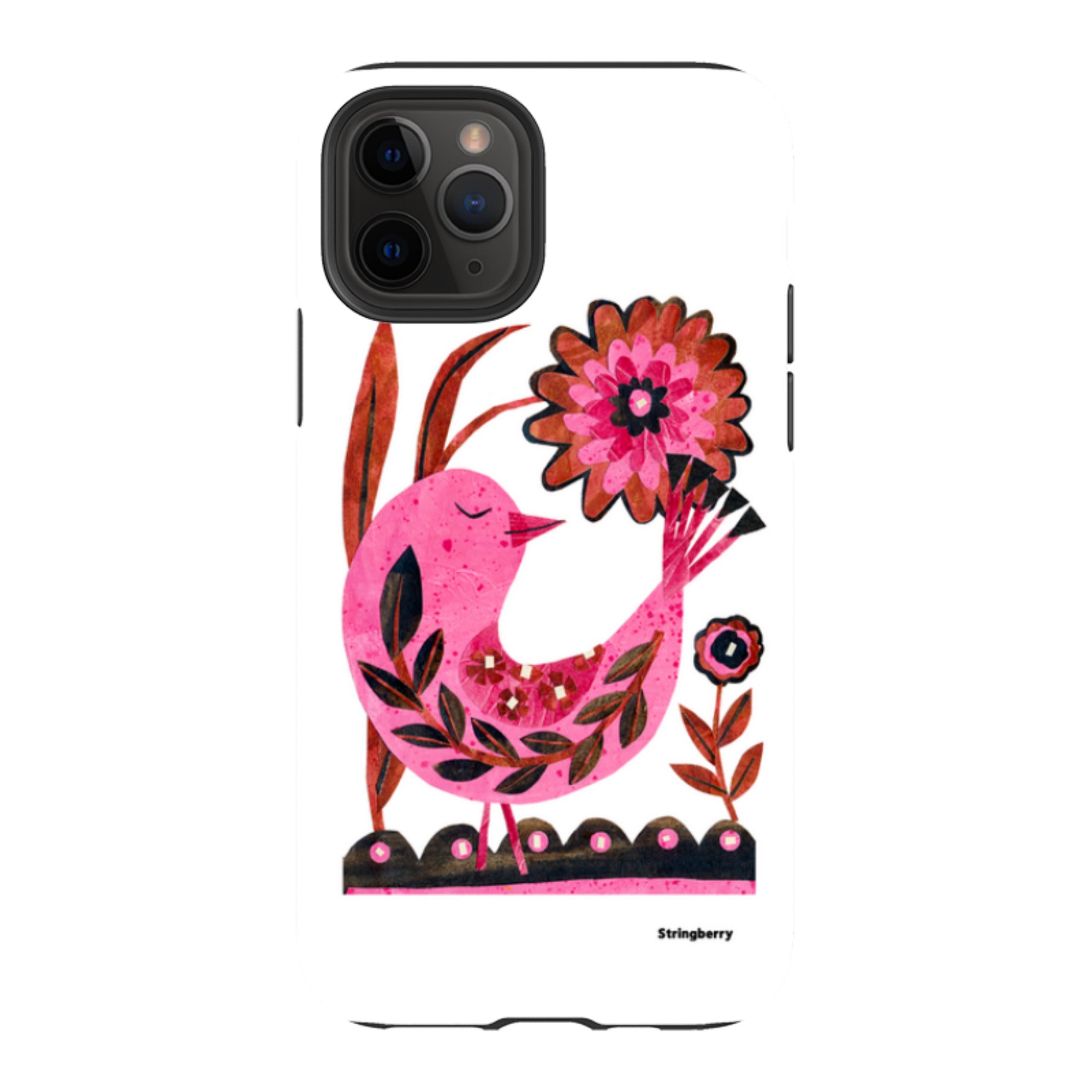 iPhone Tough Case - Folk Floral Bird By Tracey English