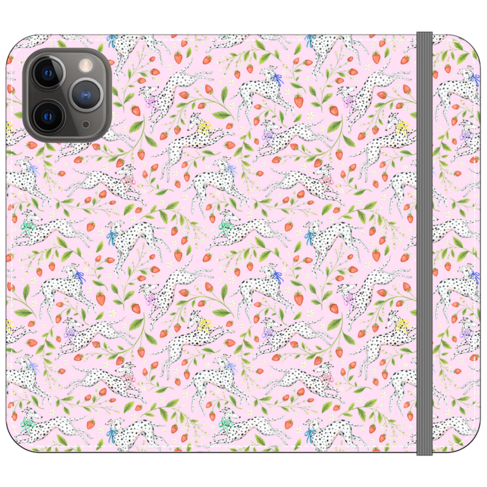 Spots and Strawbs Wallet Case By Catherine Rowe