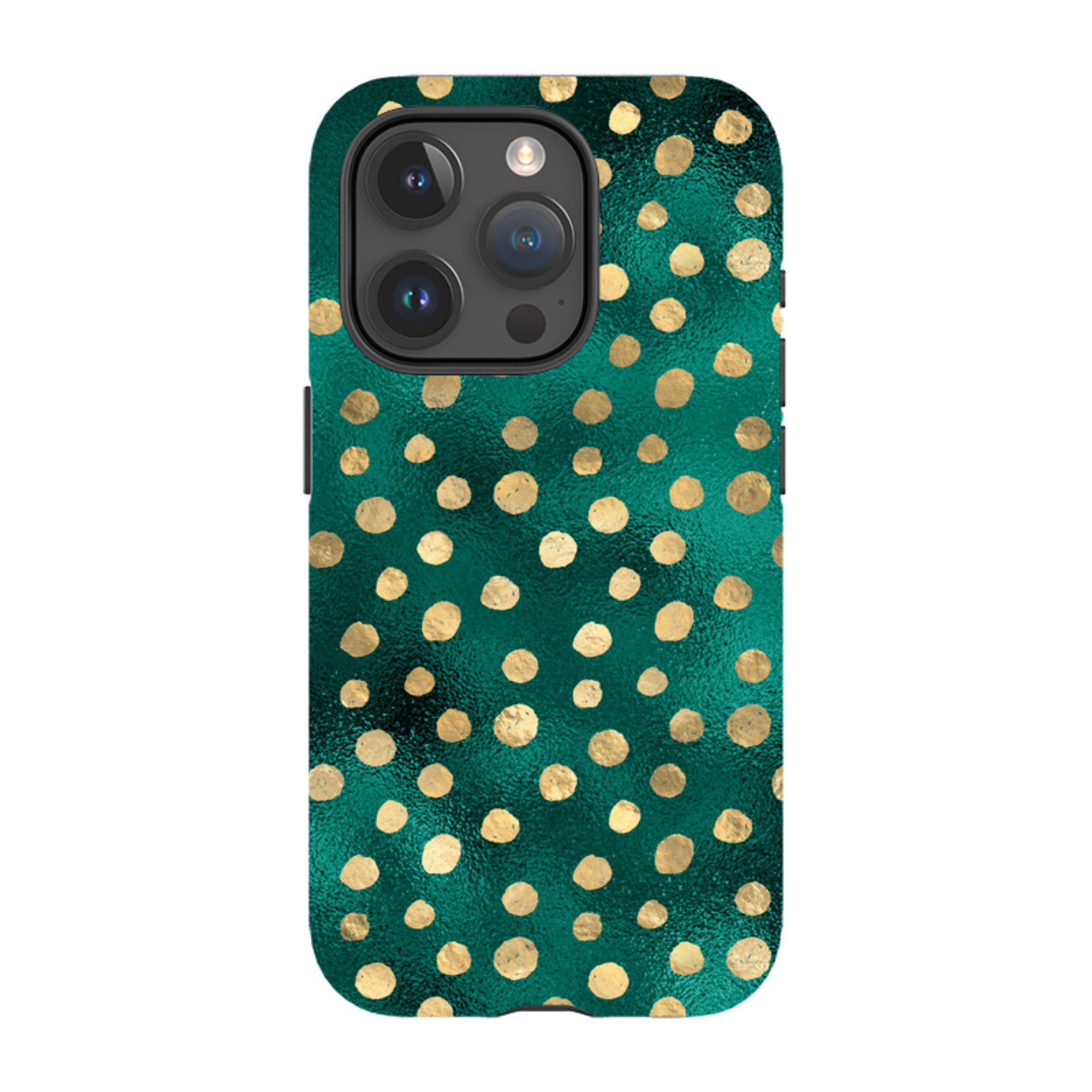 iPhone Tough Case - Forest and Gold Dots