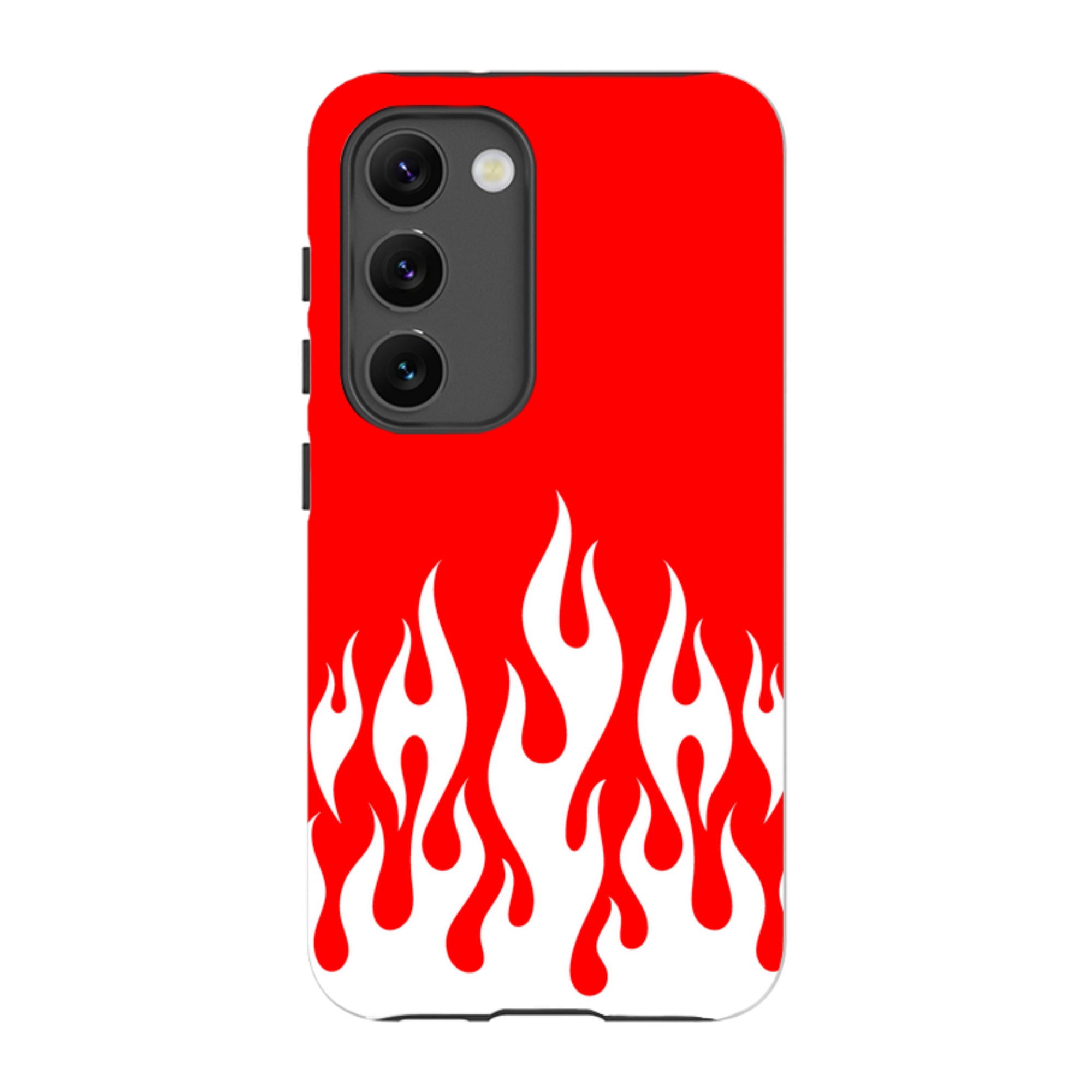 Samsung Tough Case - White Flames Red