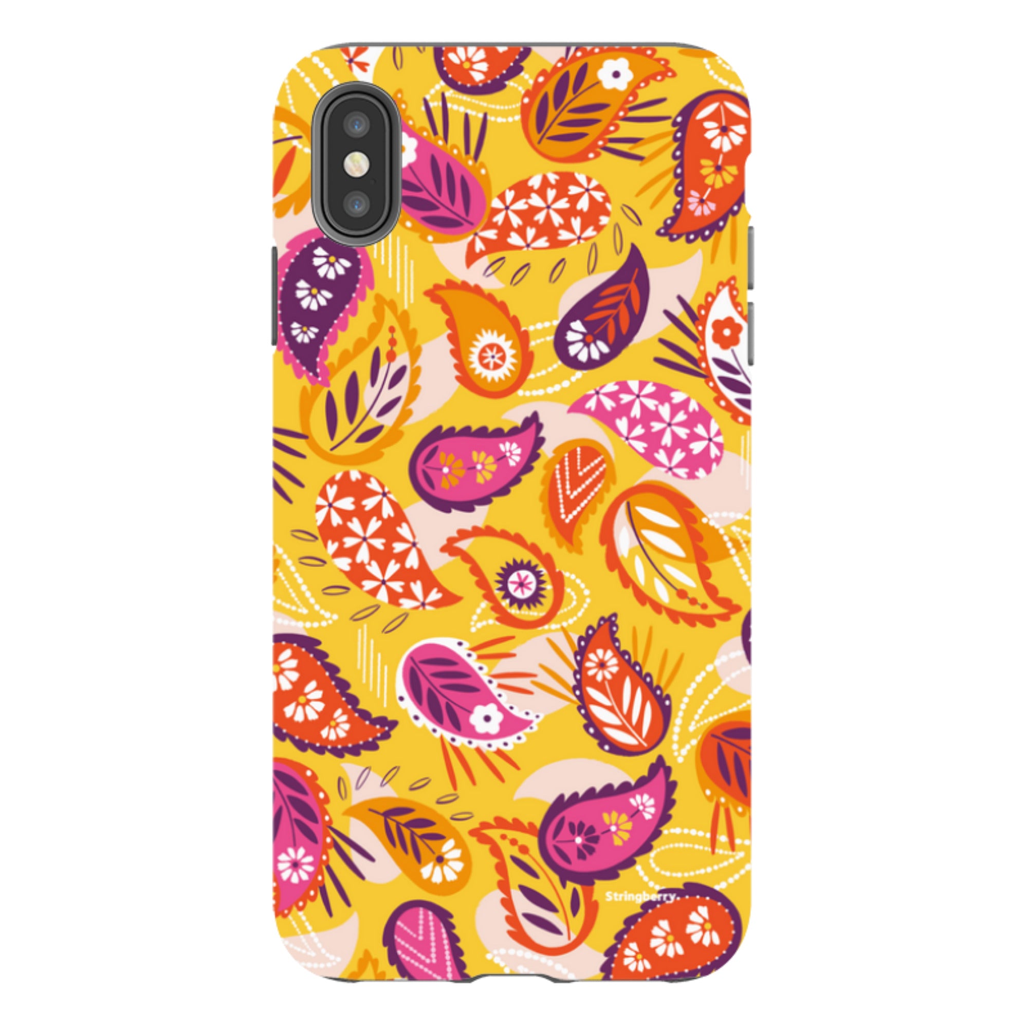 iPhone Tough Case - Paisley Yellow By Ali Brookes