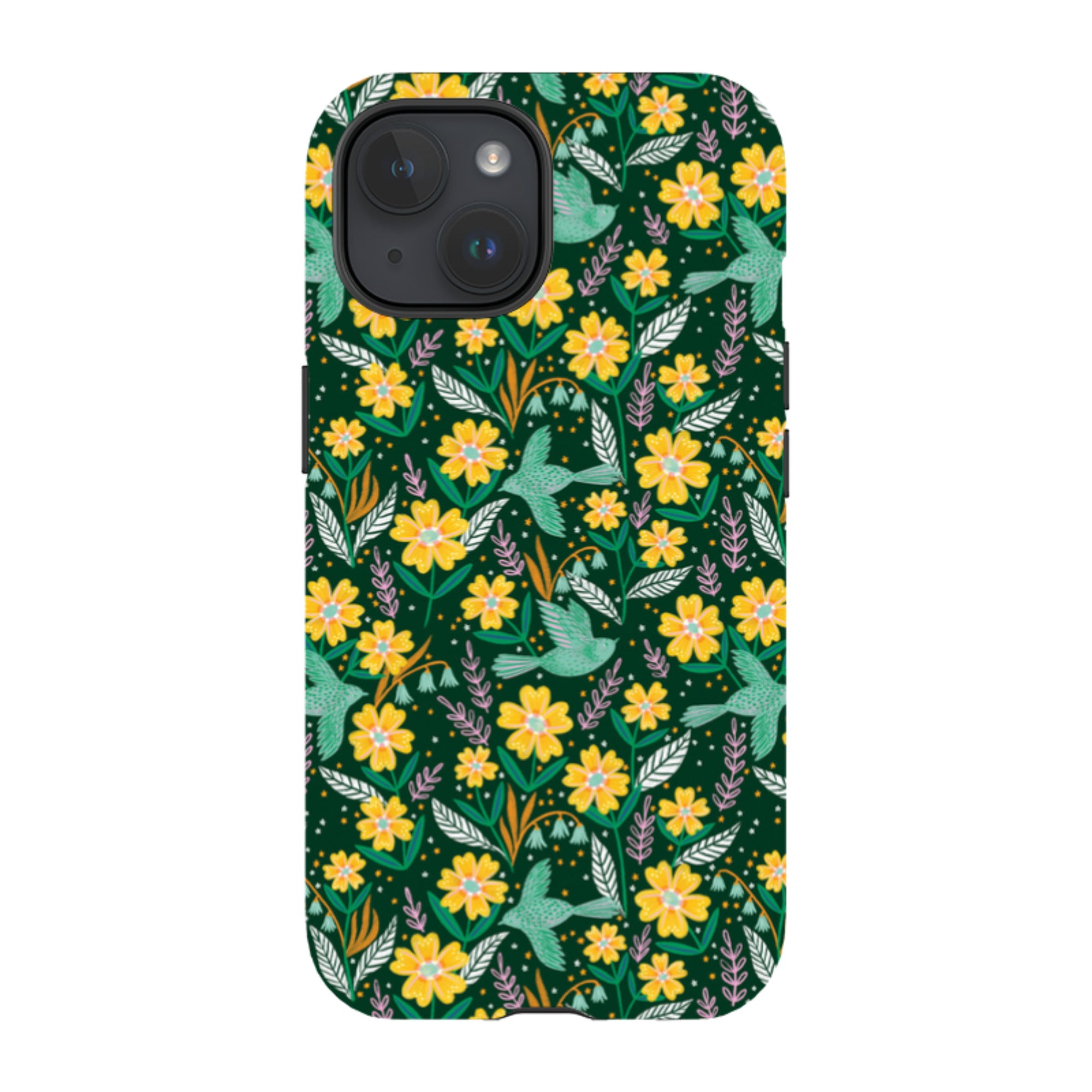 iPhone Tough Case - Sweet Birds Green By Lee Foster Wilson