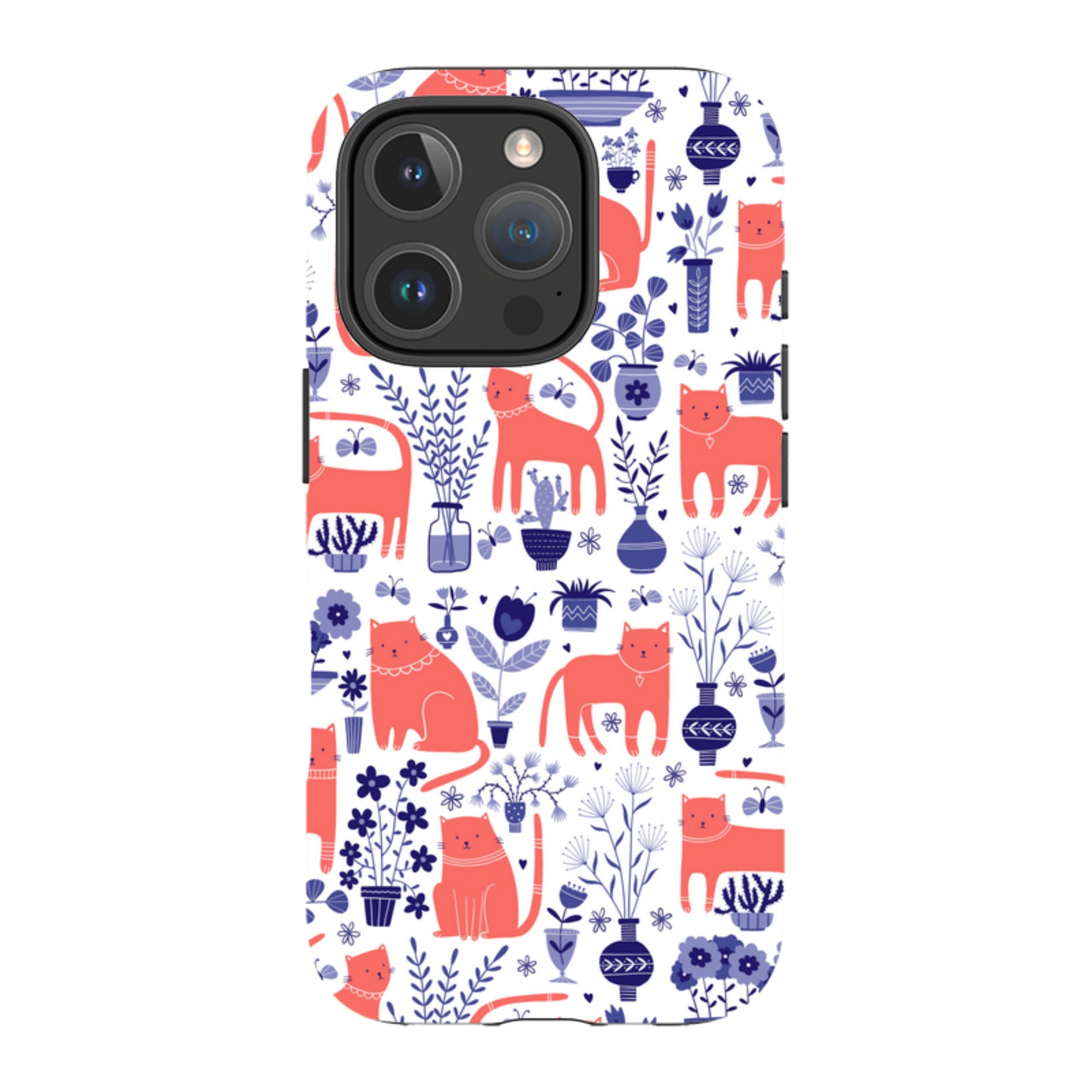 iPhone Tough Case - Coral Cats By Suzy Taylor