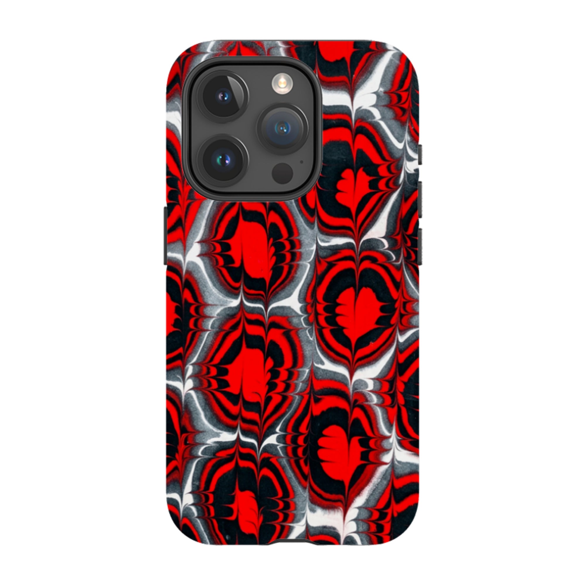 iPhone MagSafe Tough Case - Red & Black Marble