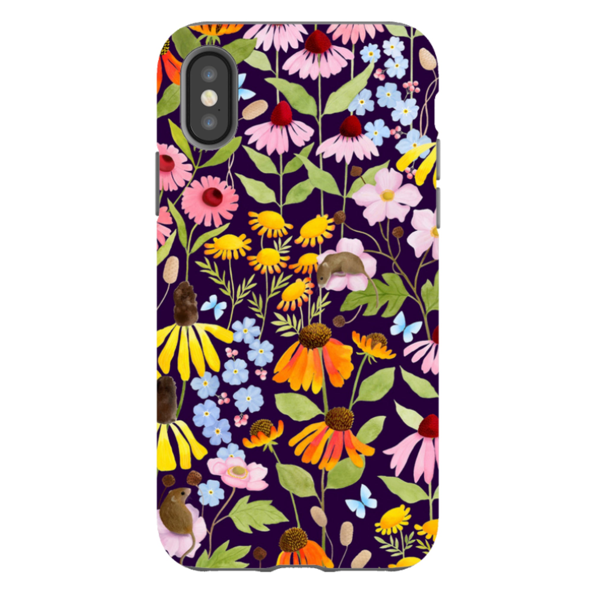 iPhone Tough Case - Mice And Wildflowers By Bex Parkin