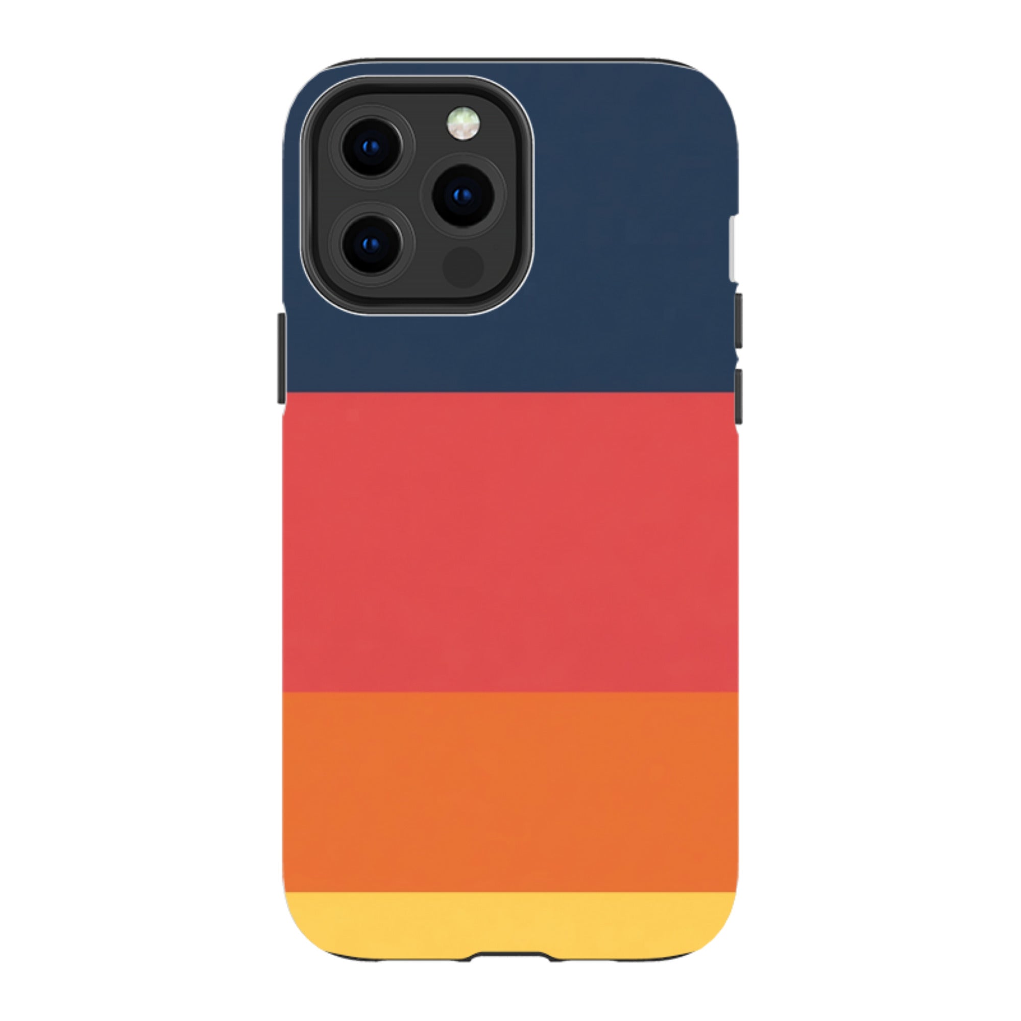 iPhone Tough Case - Navy Blue & Orange Gingham