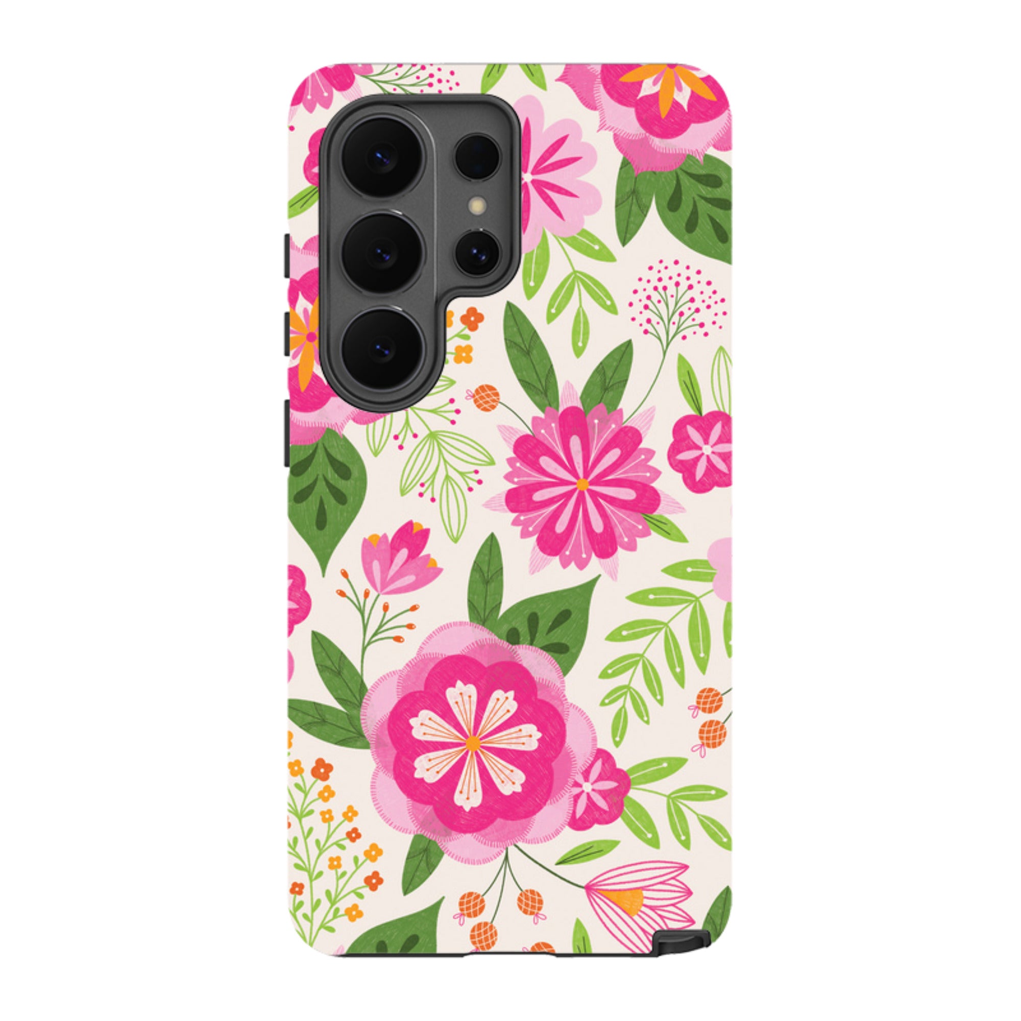Samsung Tough Case - Big Bold Blooms Ivory By Jenny Zemanek