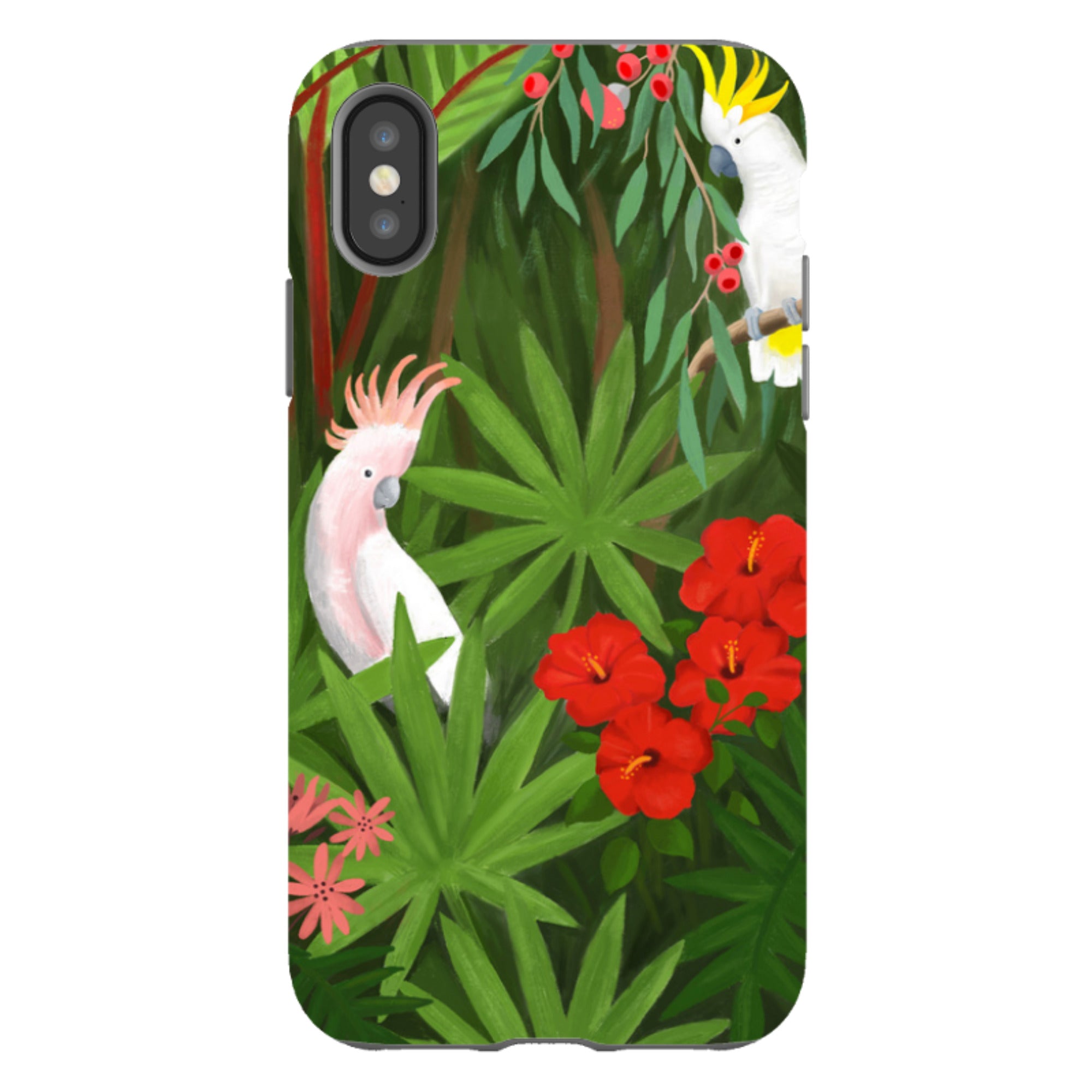 iPhone Tough Case - Cockatoo Jungle By Bex Parkin