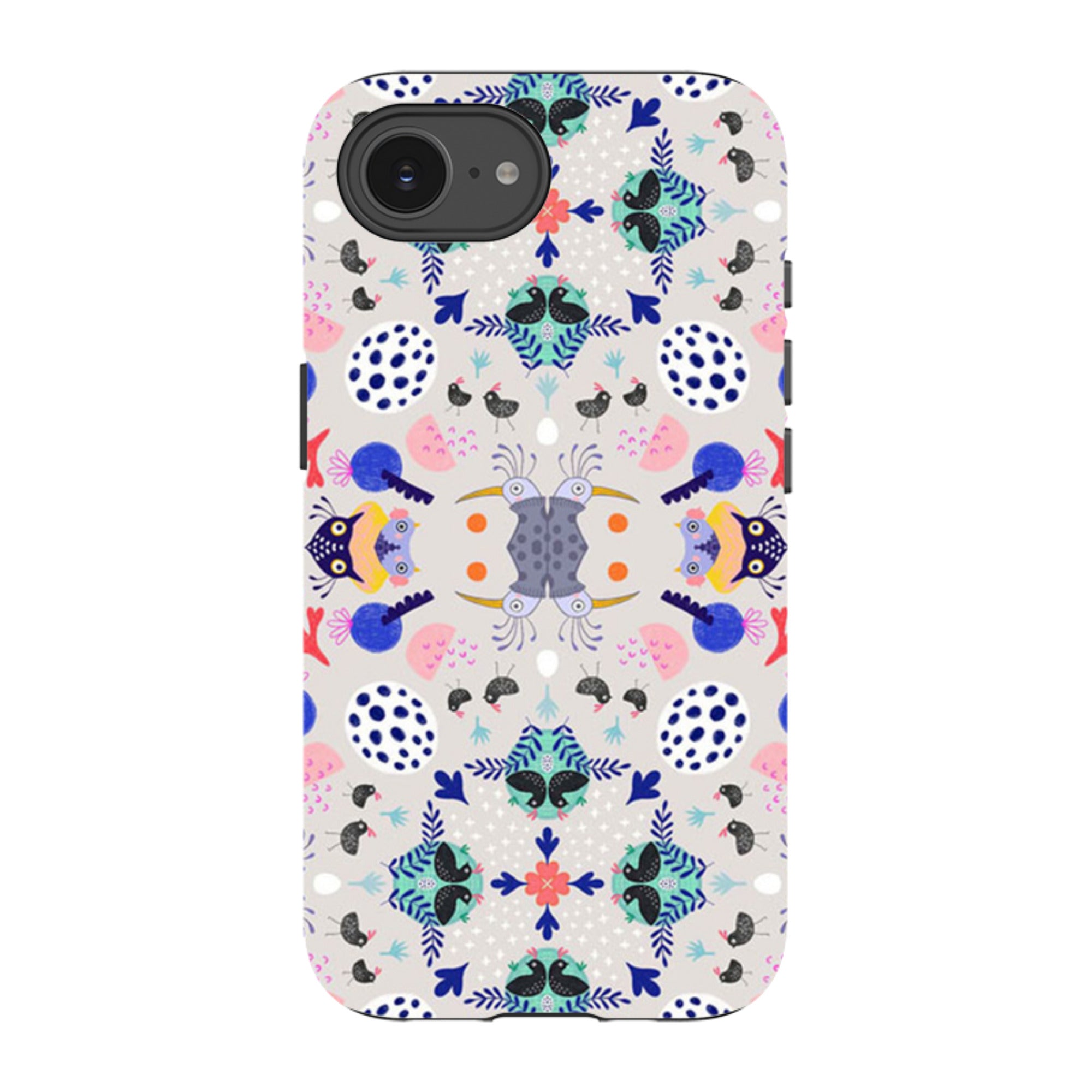 iPhone Tough Case - Crazy Bird Pattern By Mia Underwood
