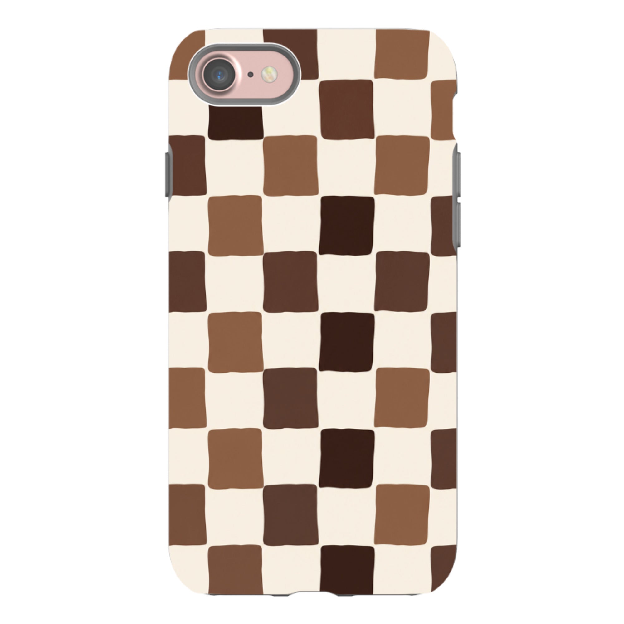iPhone Tough Case - Brown Checkerboard