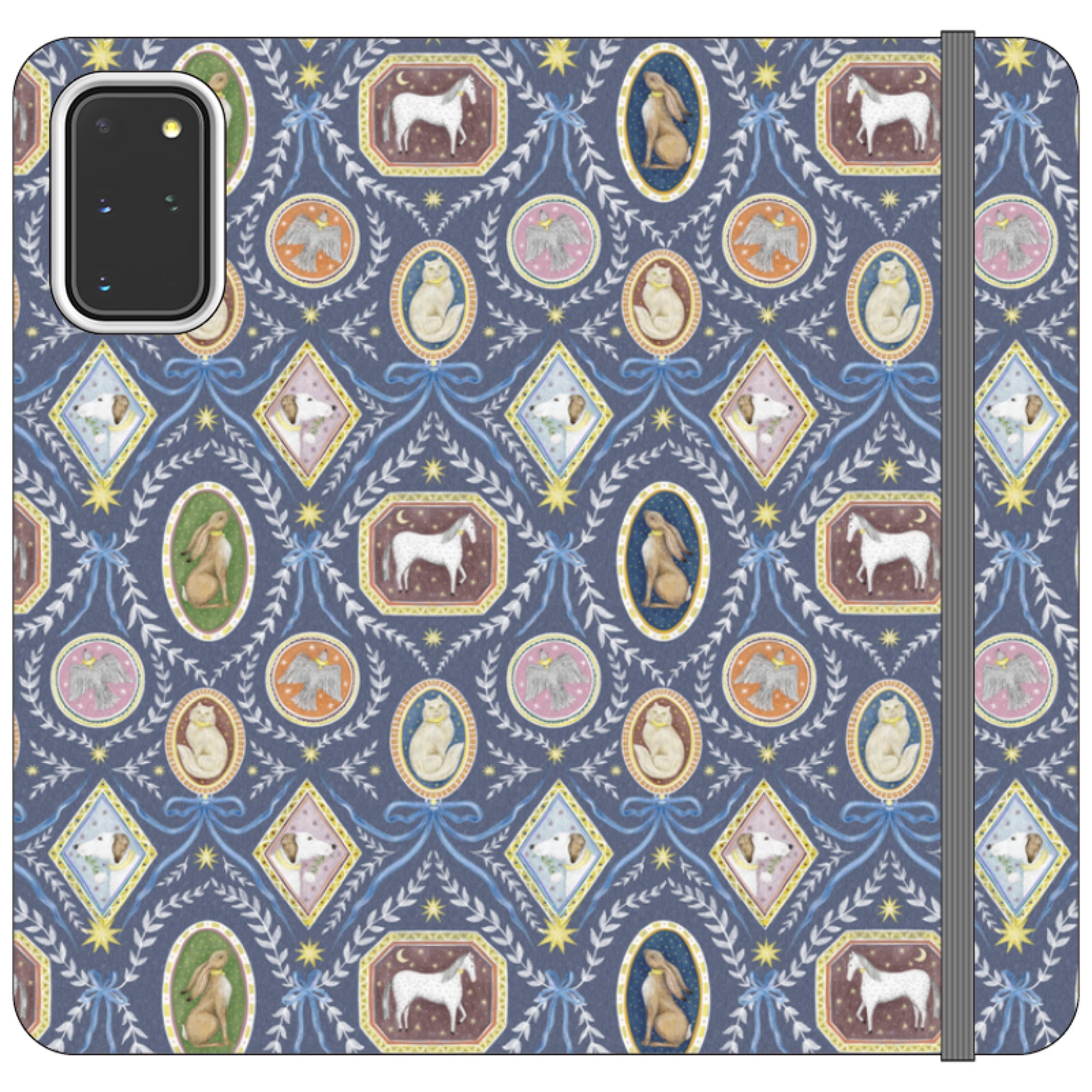 Charleston Dusk Blue Wallet Case By Catherine Rowe