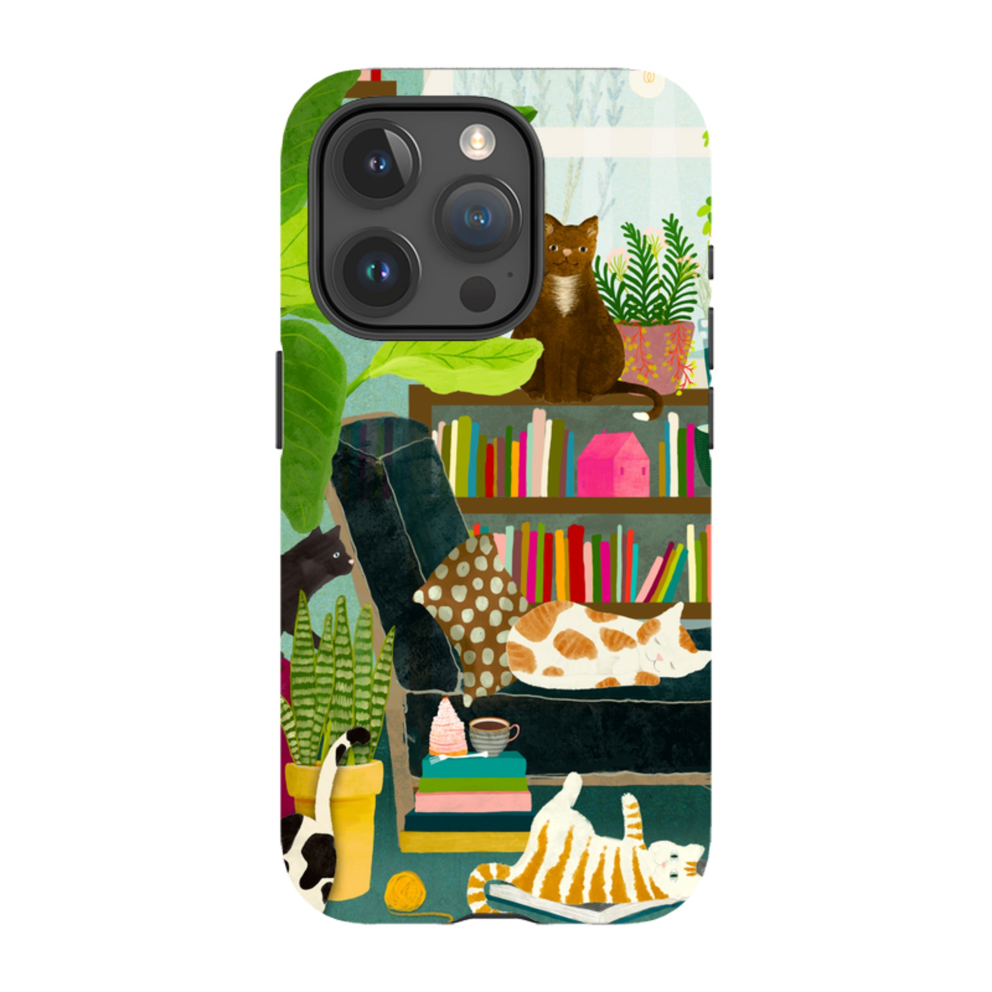 iPhone Tough Case - Cat Library By Katherine Quinn