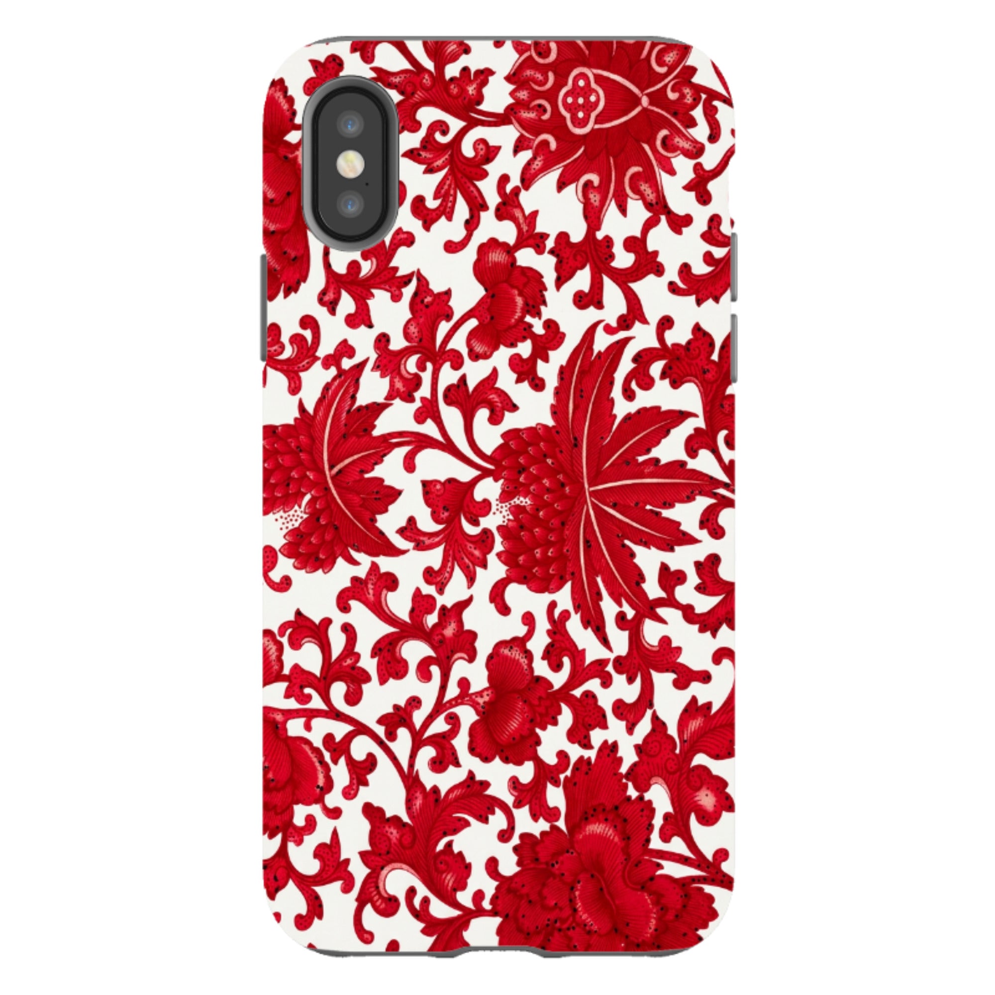iPhone Tough Case - Red Chinoiserie Floral