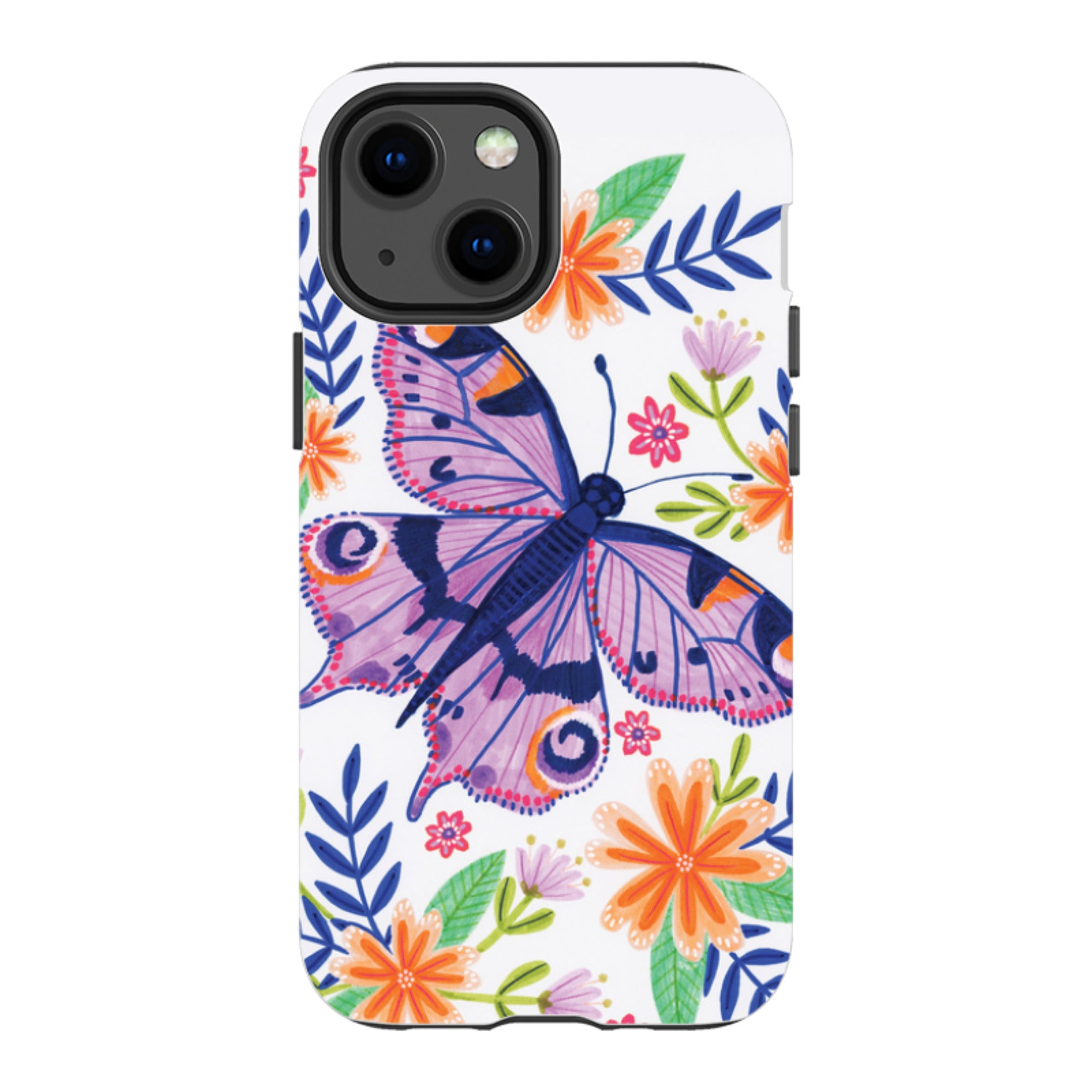 iPhone Tough Case - Floral Lilac Butterfly By Lee Foster Wilson