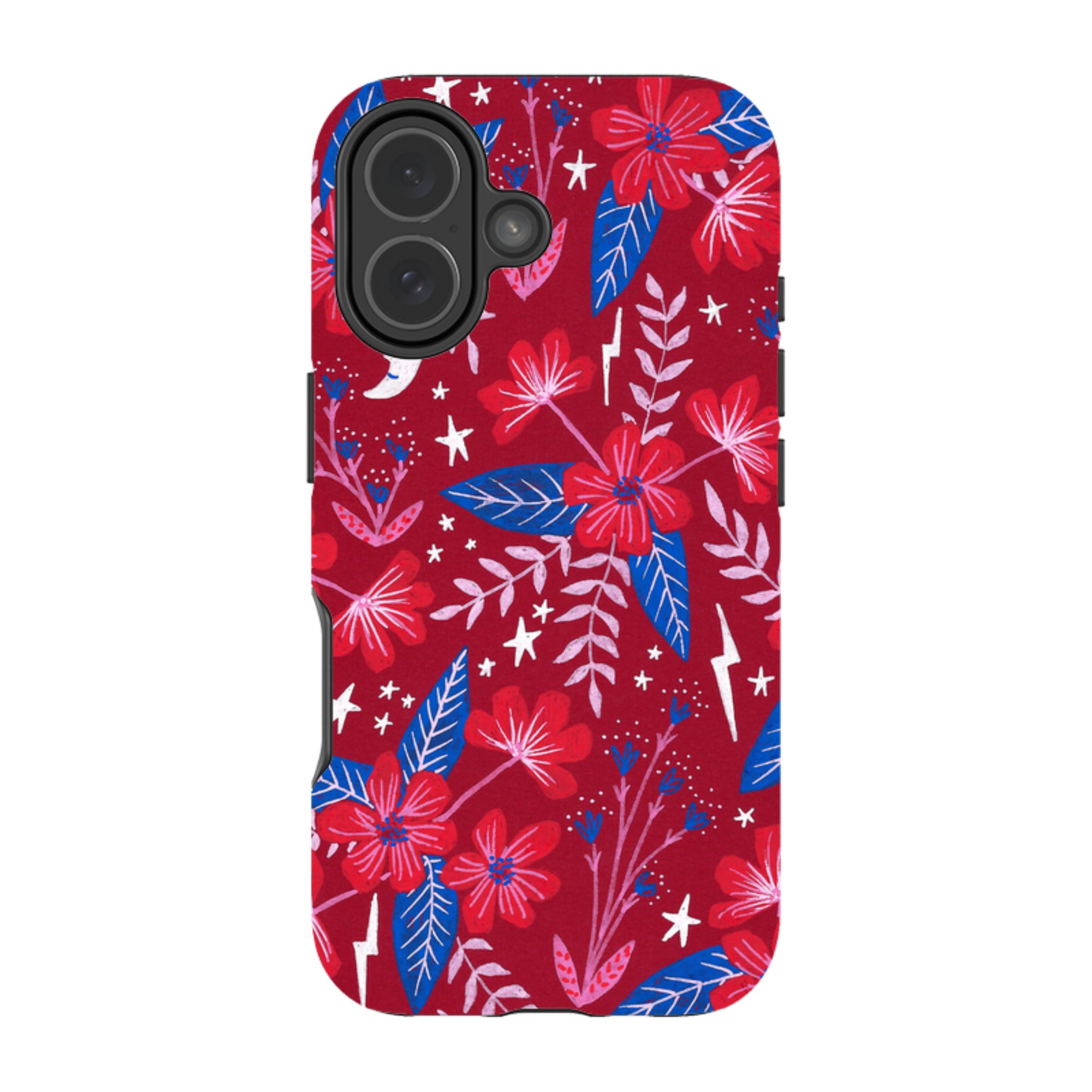 iPhone Tough Case - Red Moon Garden By Lee Foster Wilson