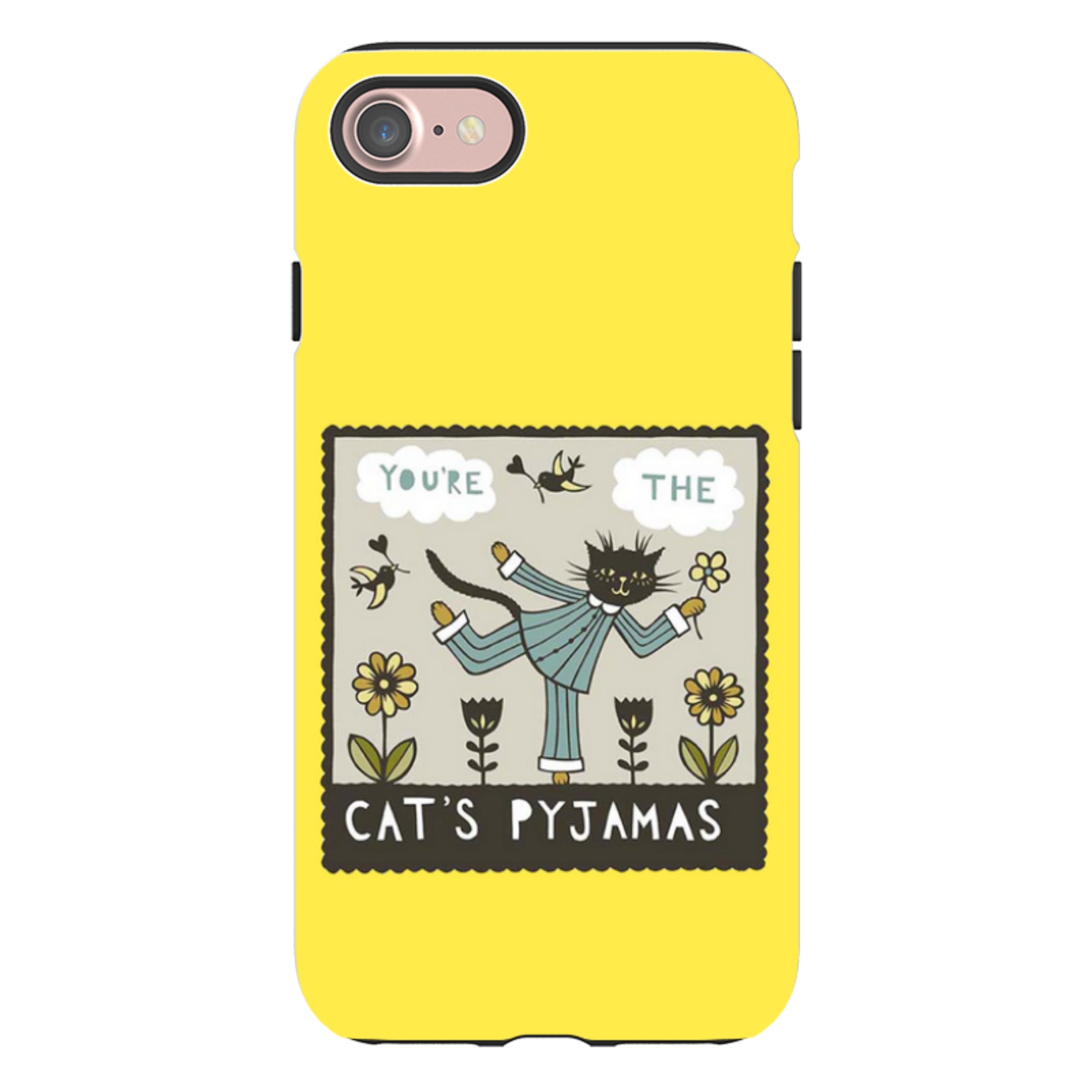 iPhone Tough Case - Cats Pyjamas Yellow By Suzy Taylor