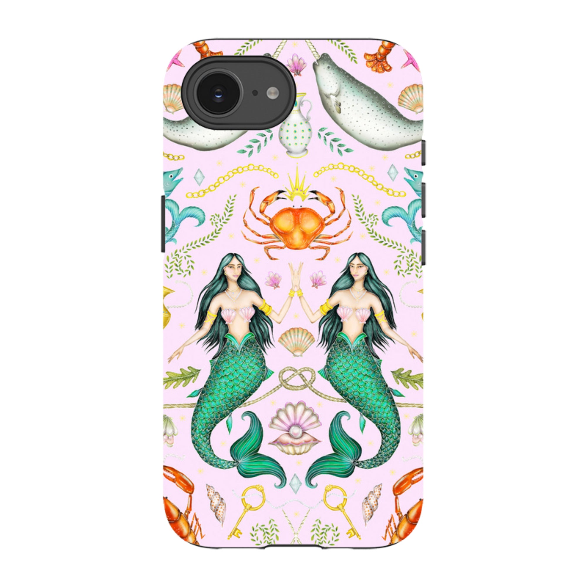 iPhone Tough Case - Tritons Treasure Pink By Catherine Rowe