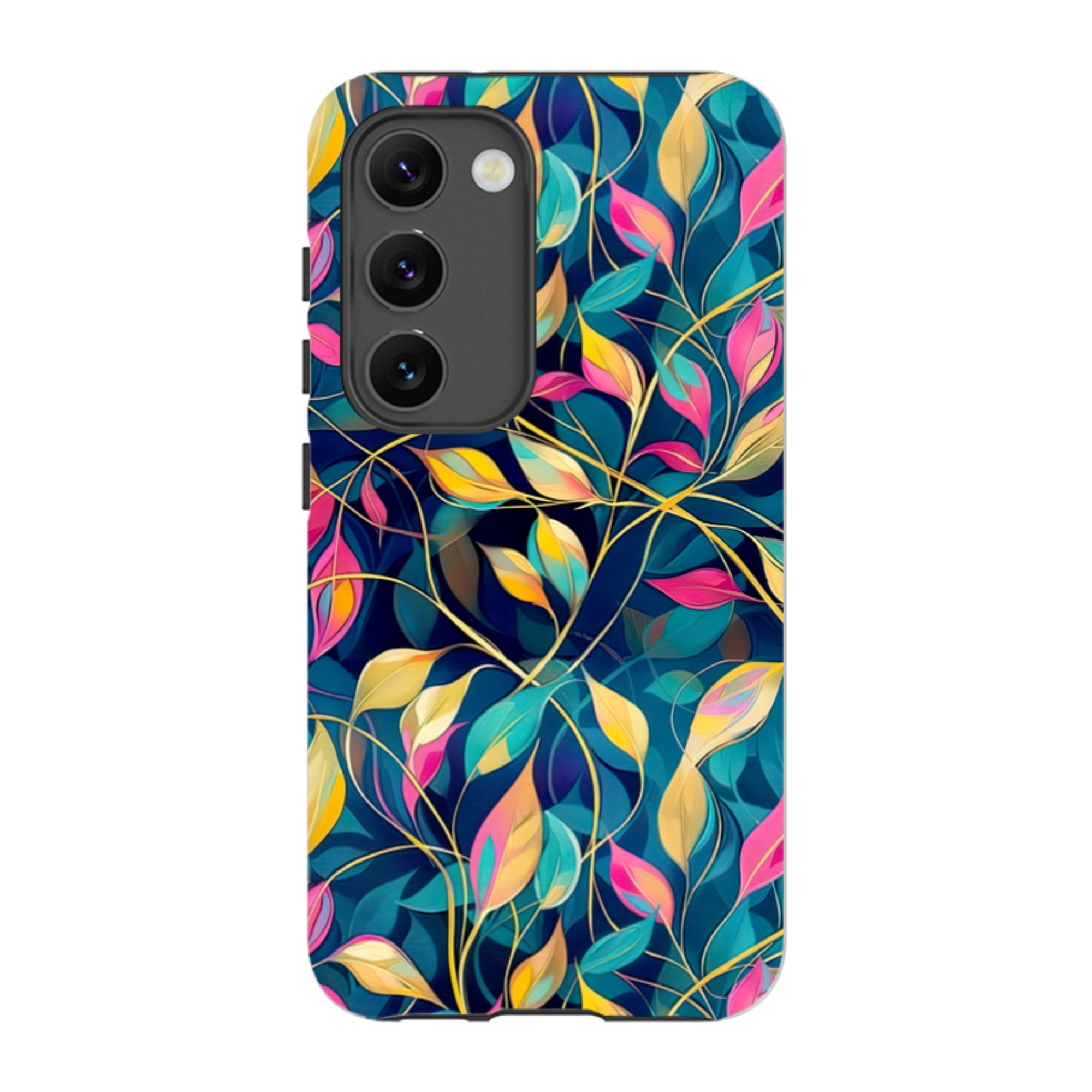 Samsung Tough Case - Pink and Teal Leaves