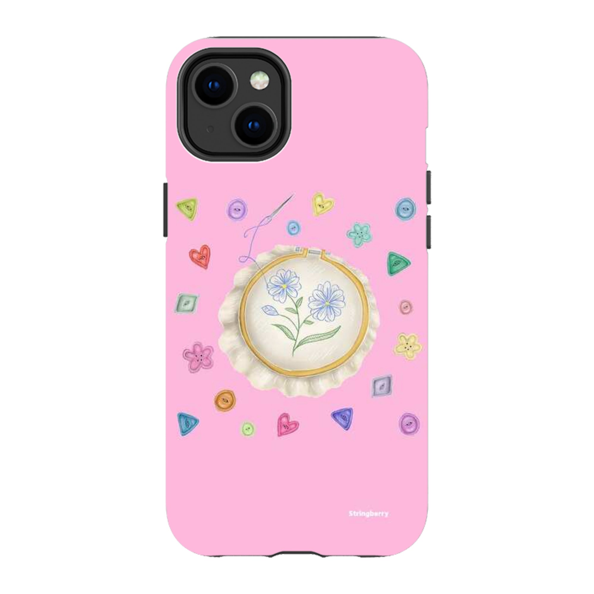 iPhone Tough Case - Flower Buttons Needlework By Catherine Rowe