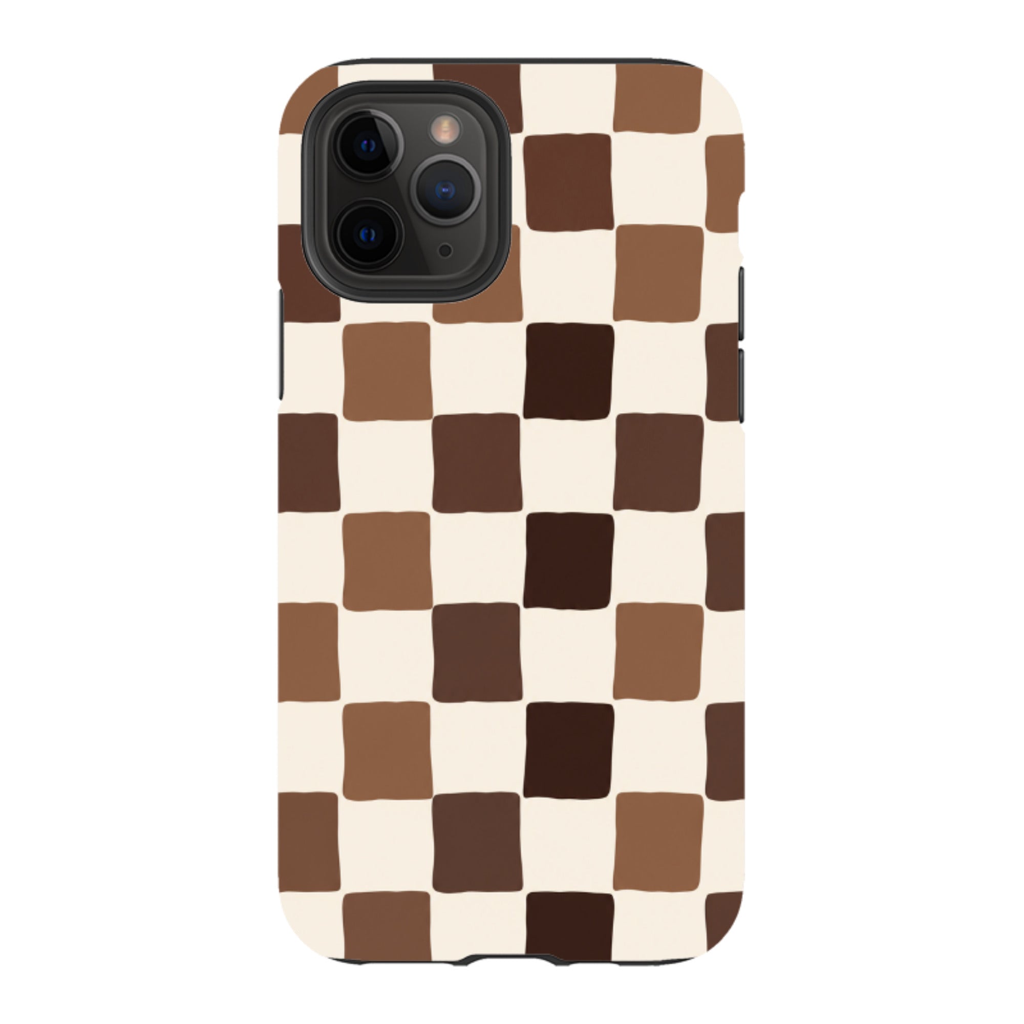 iPhone Tough Case - Brown Checkerboard