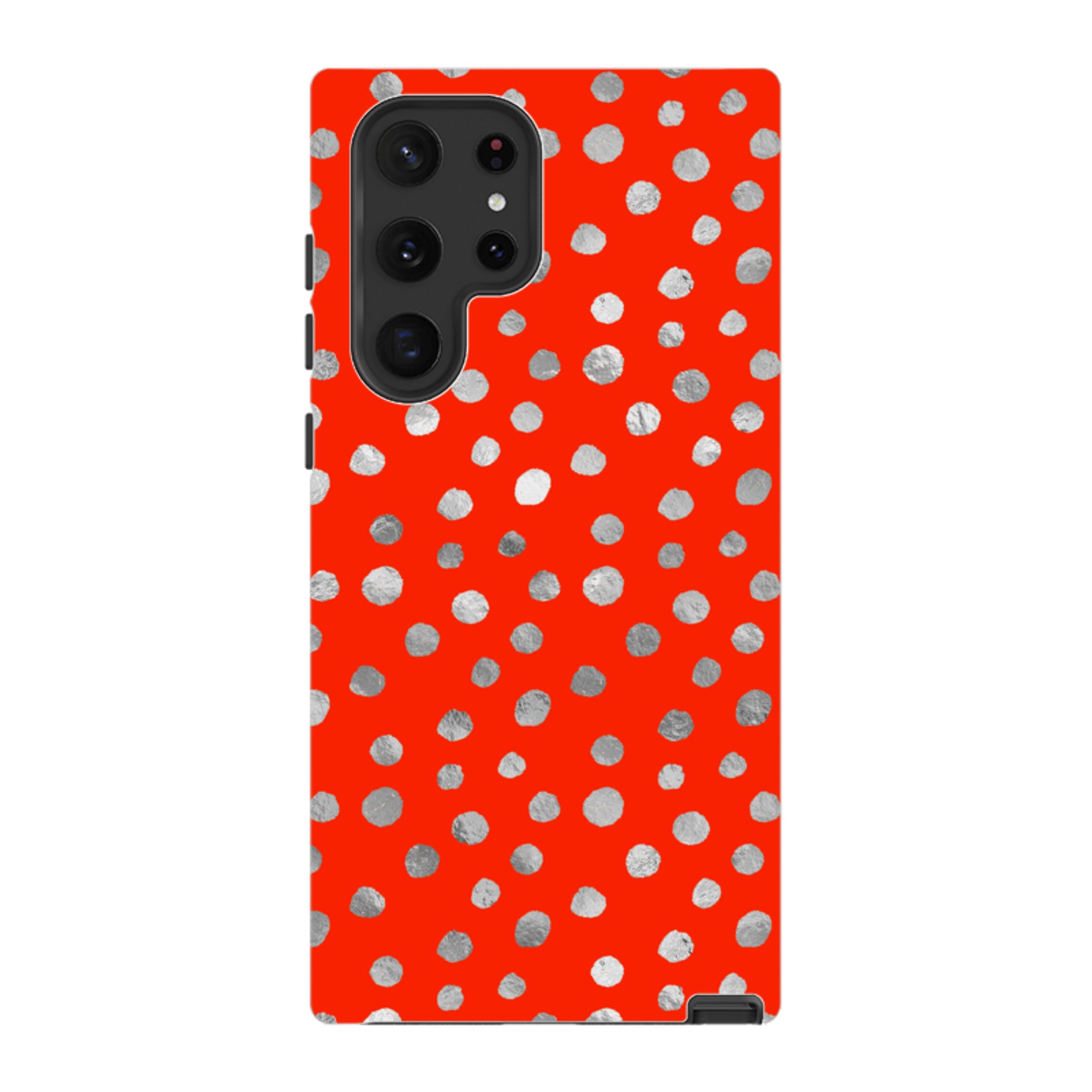 Samsung Tough Case - Red and Silver Dots