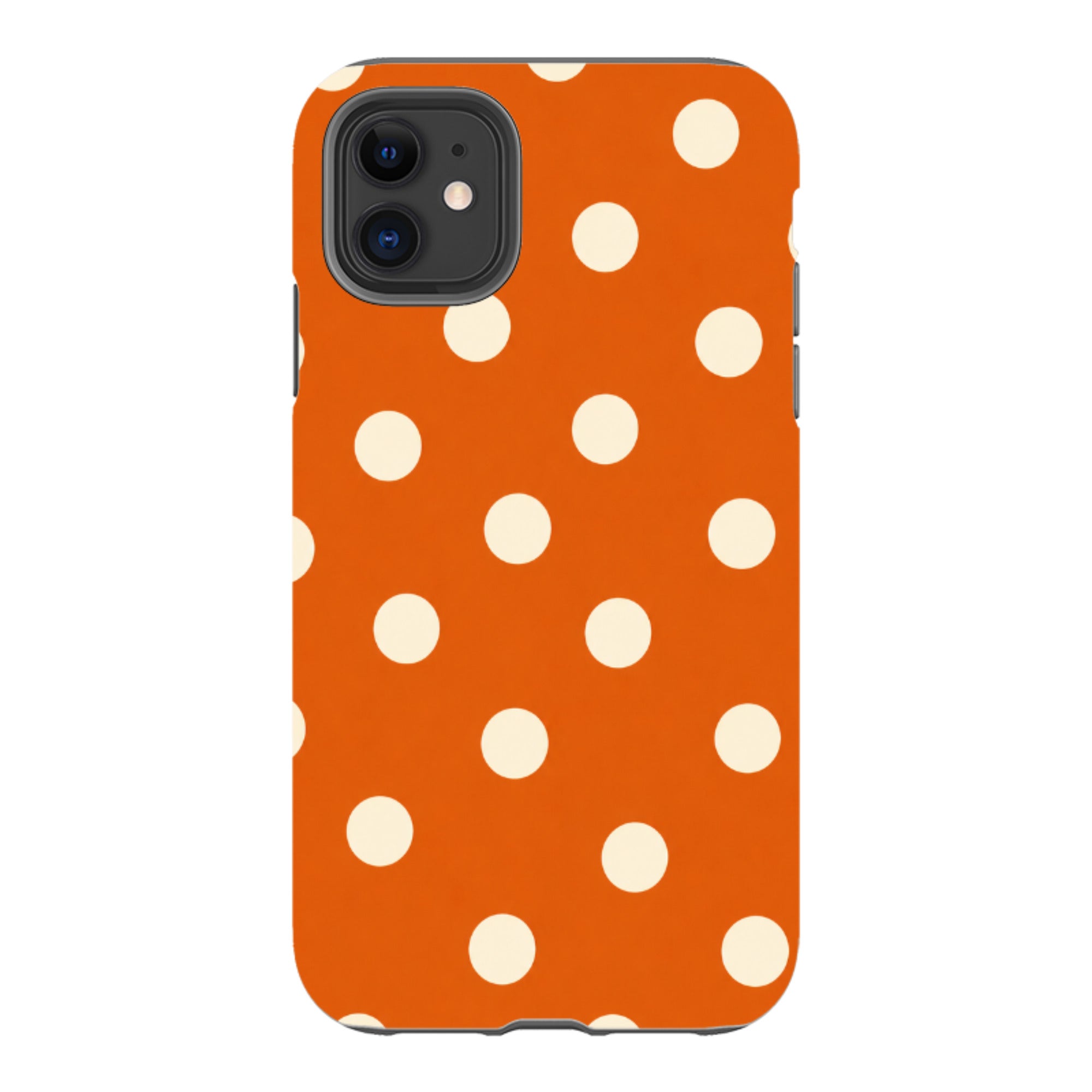iPhone Tough Case - Orange & Cream Polka Dot