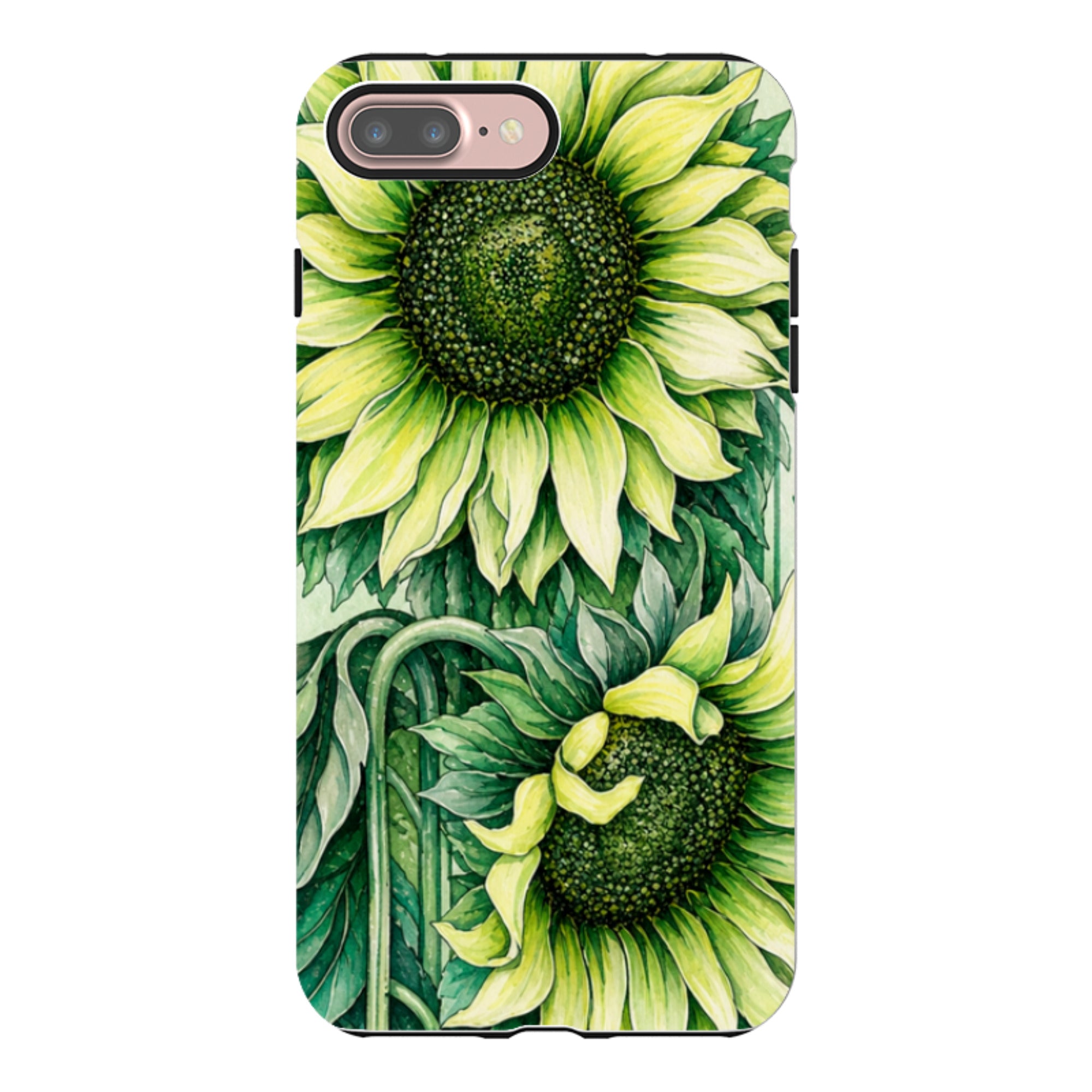 iPhone Tough Case - Sage Green Sunflower