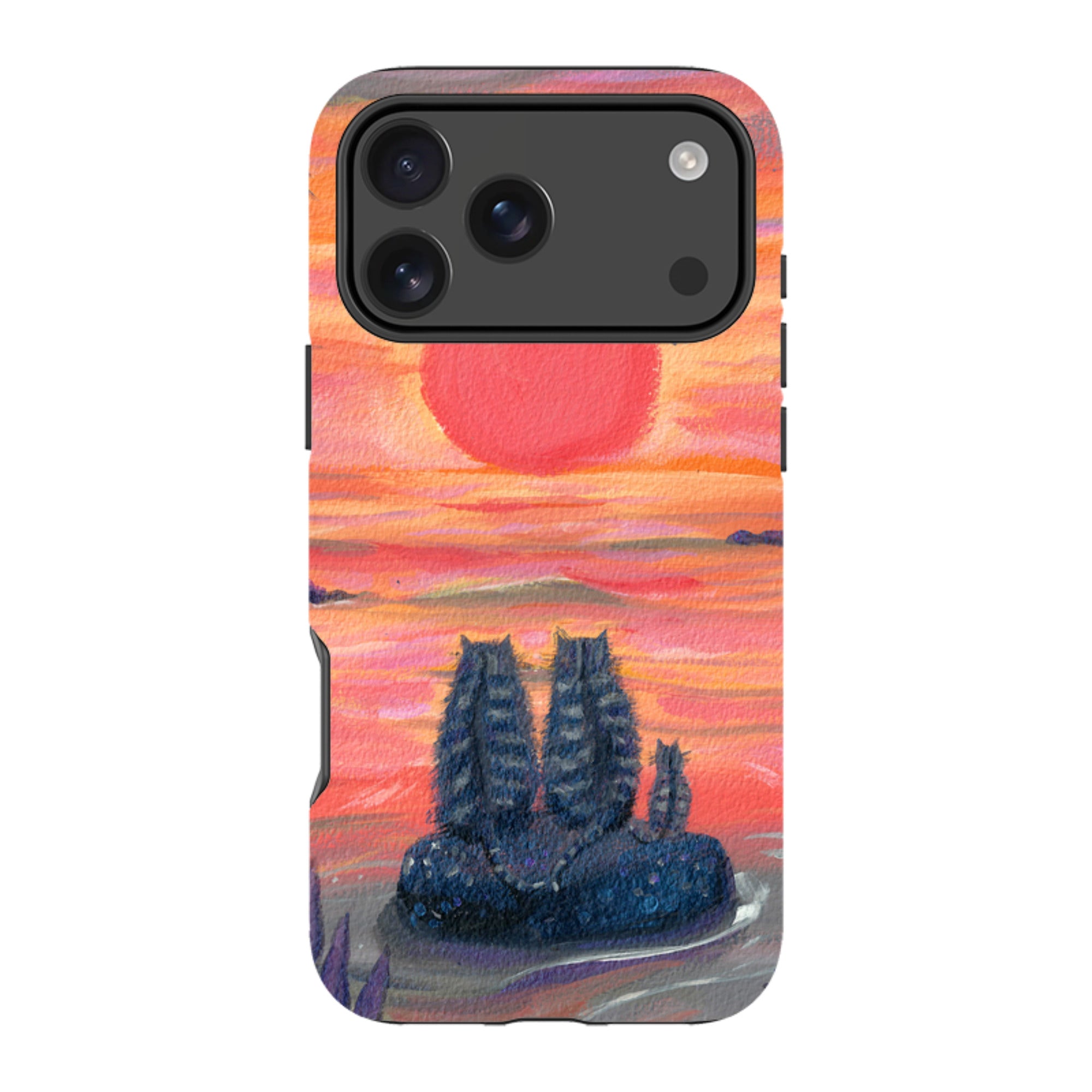 iPhone Tough Case - Sunset Cats By Mary Stubberfield